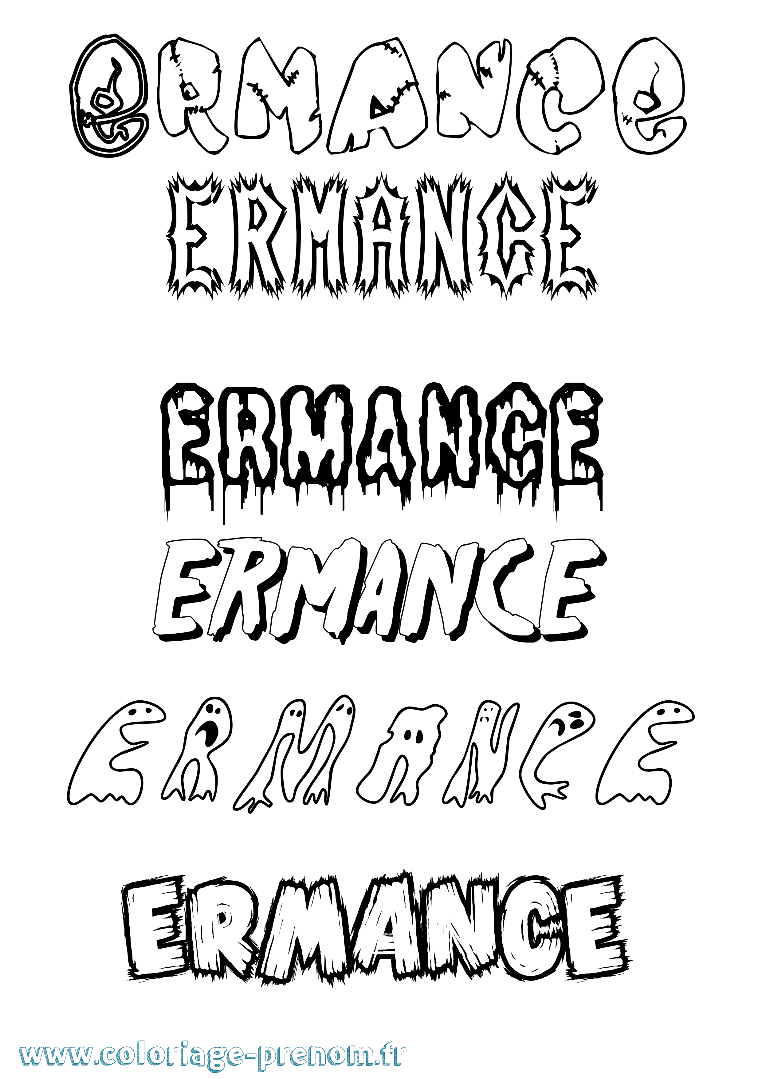 Coloriage Ermance Frisson Coloriage prénom Ermance Frisson
