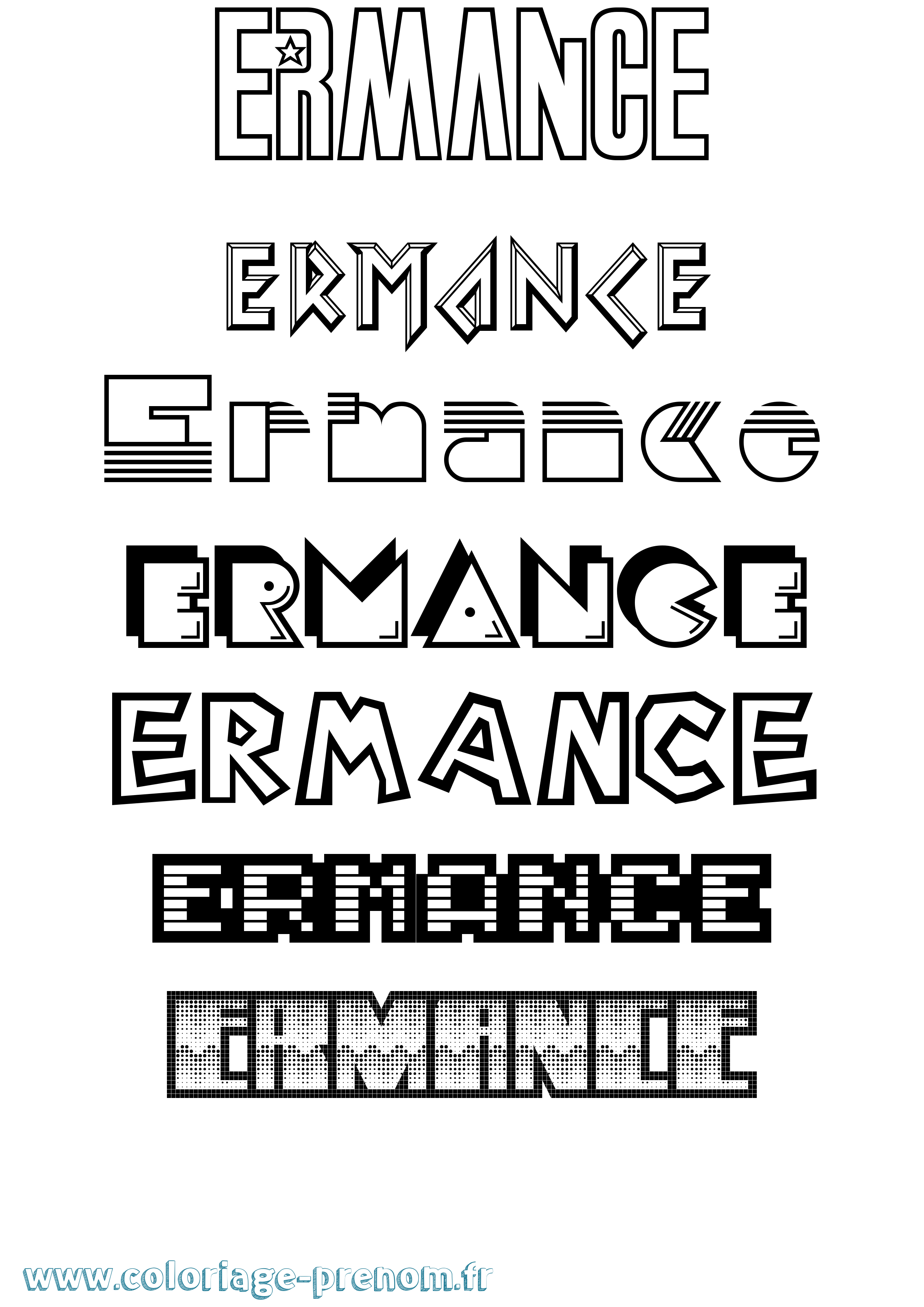 Coloriage Ermance Jeux Vidéos Coloriage prénom Ermance Jeux Vidéos