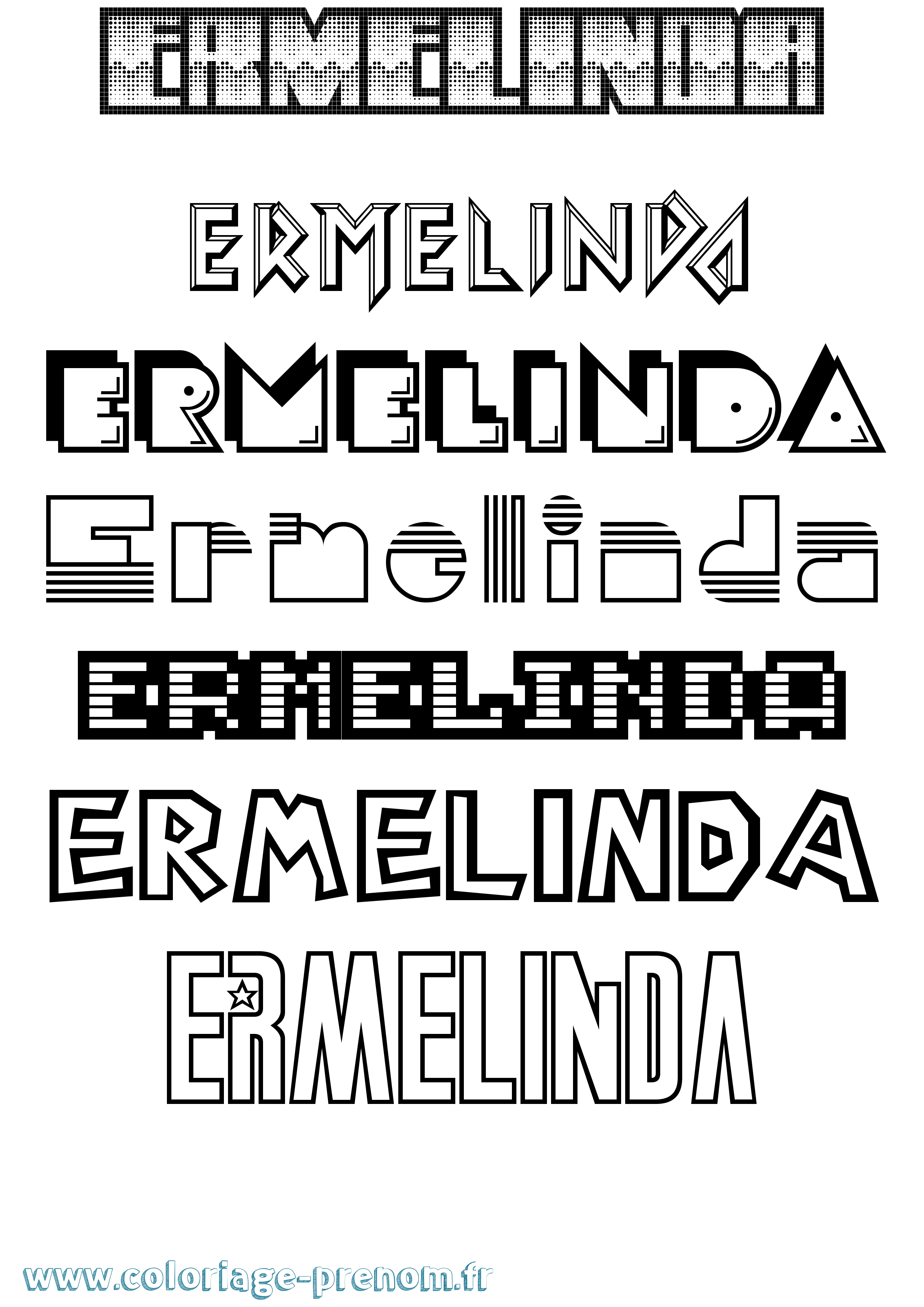 Coloriage Ermelinda Jeux Vidéos Coloriage prénom Ermelinda Jeux Vidéos