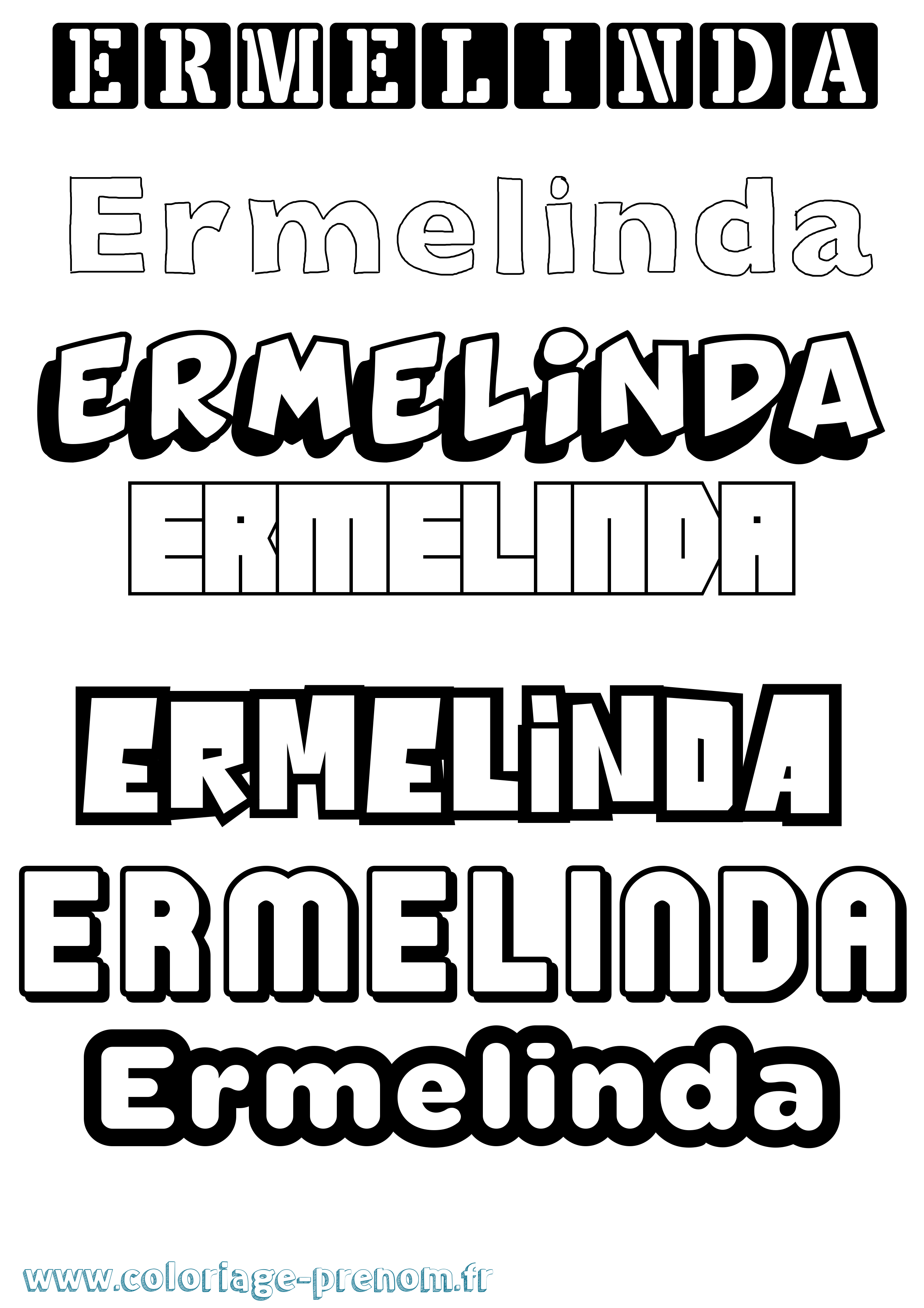 Coloriage Ermelinda Simple Coloriage prénom Ermelinda Simple