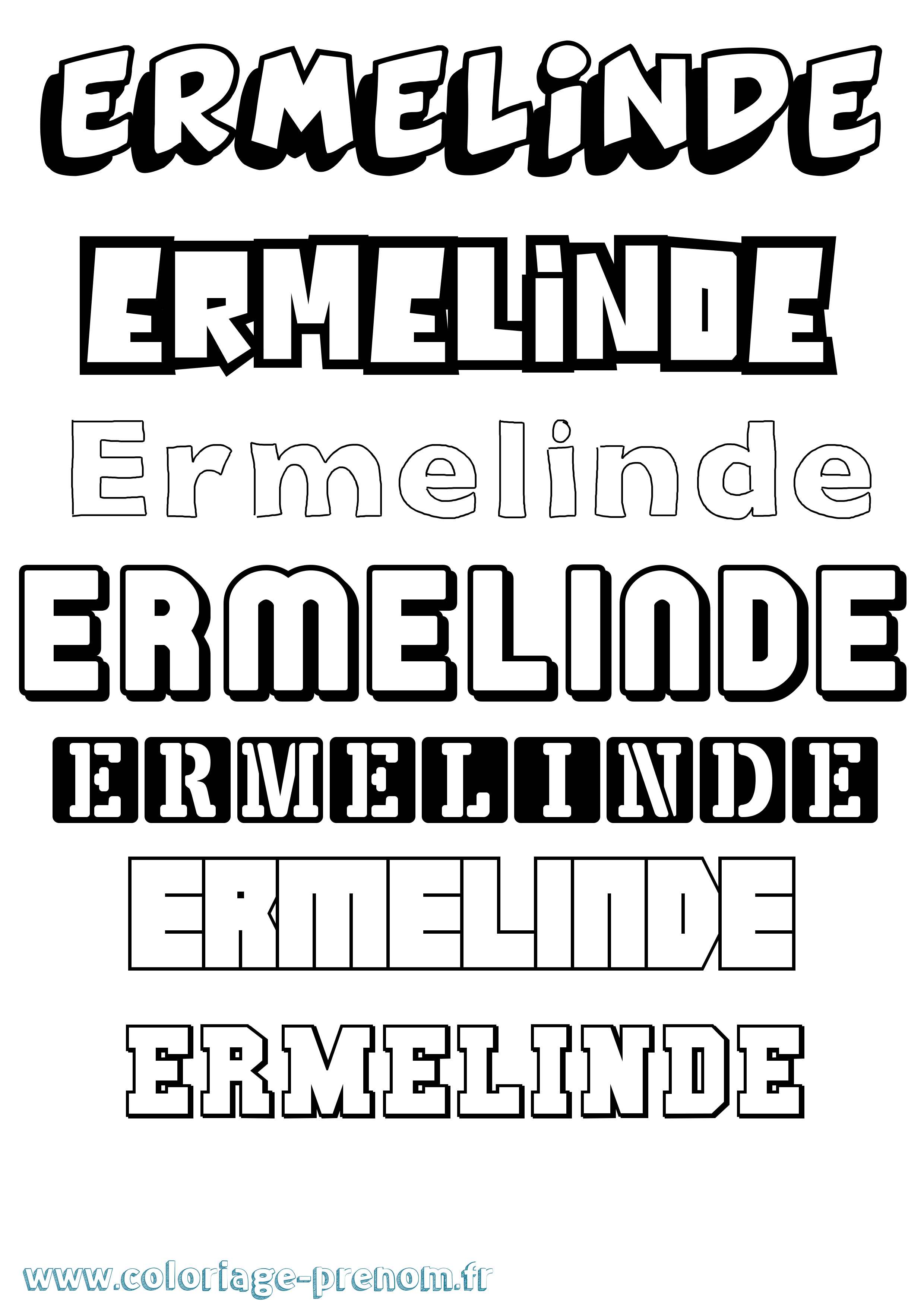 Coloriage Ermelinde Simple Coloriage prénom Ermelinde Simple