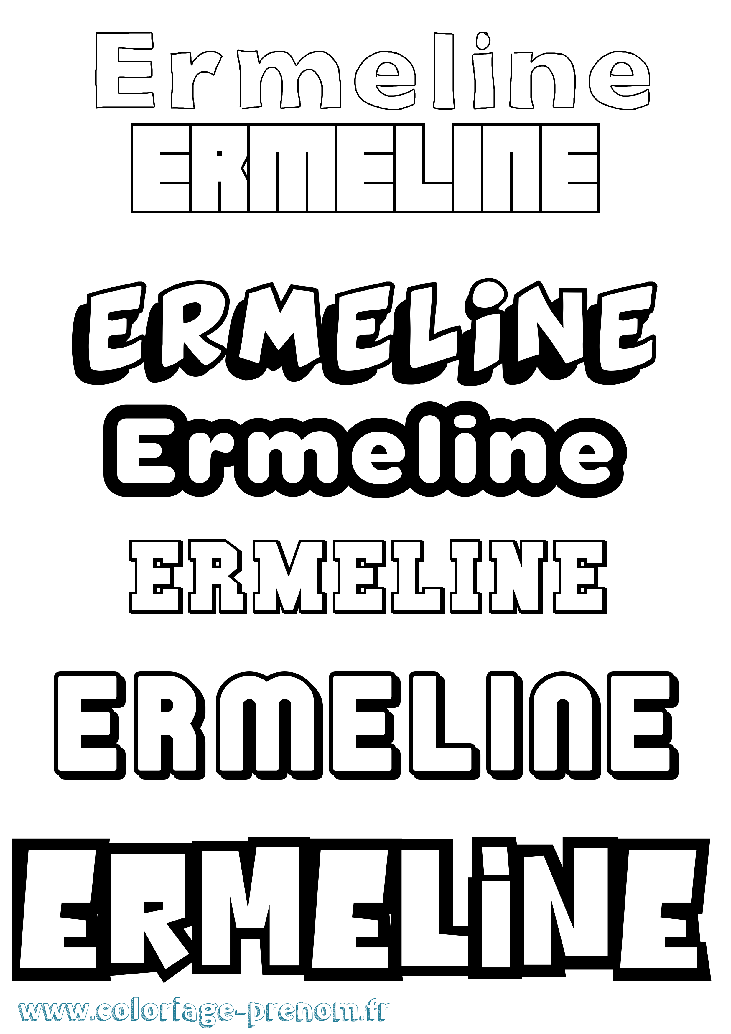 Coloriage Ermeline Simple Coloriage prénom Ermeline Simple