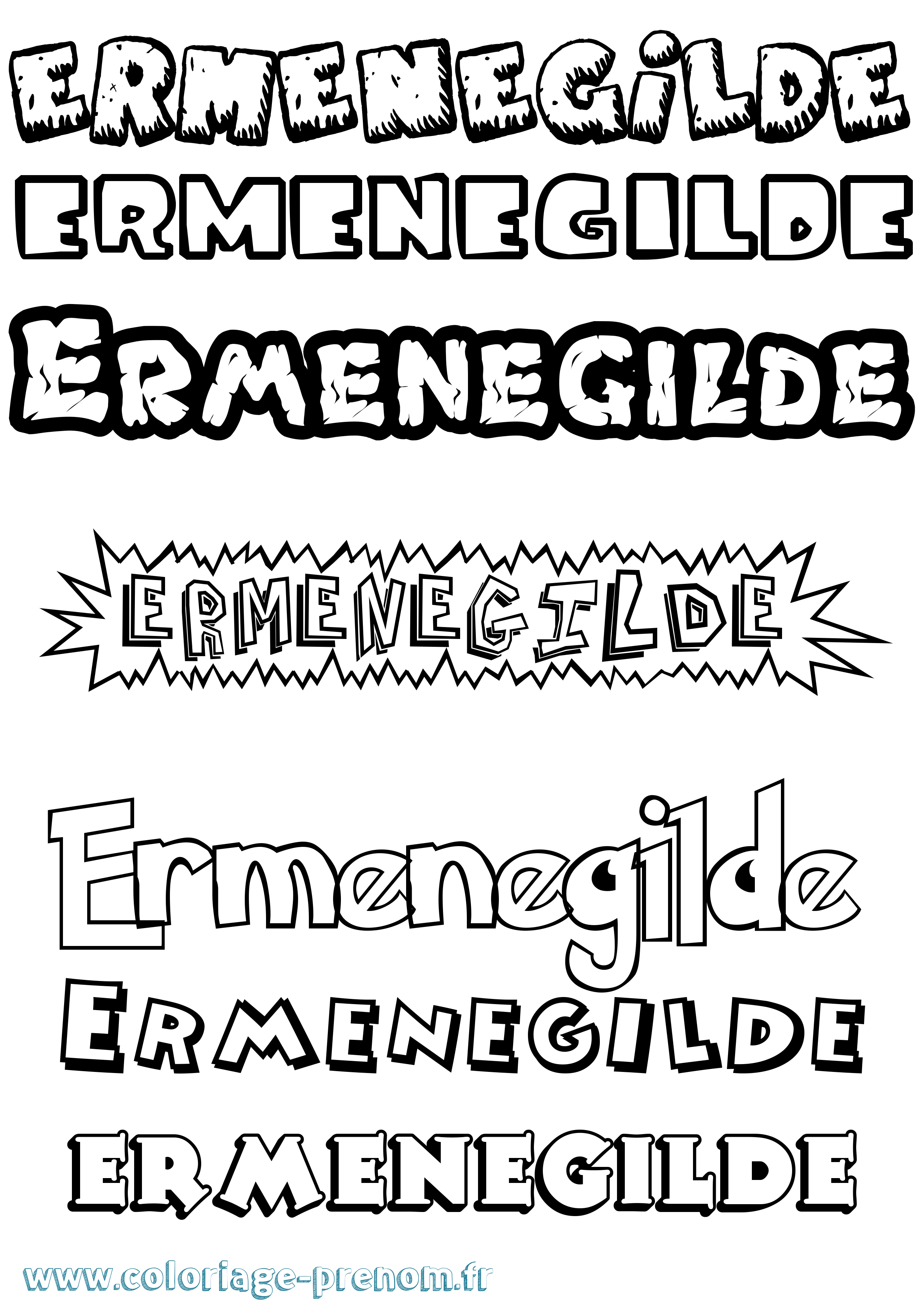 Coloriage Ermenegilde Dessin Animé Coloriage prénom Ermenegilde Dessin Animé