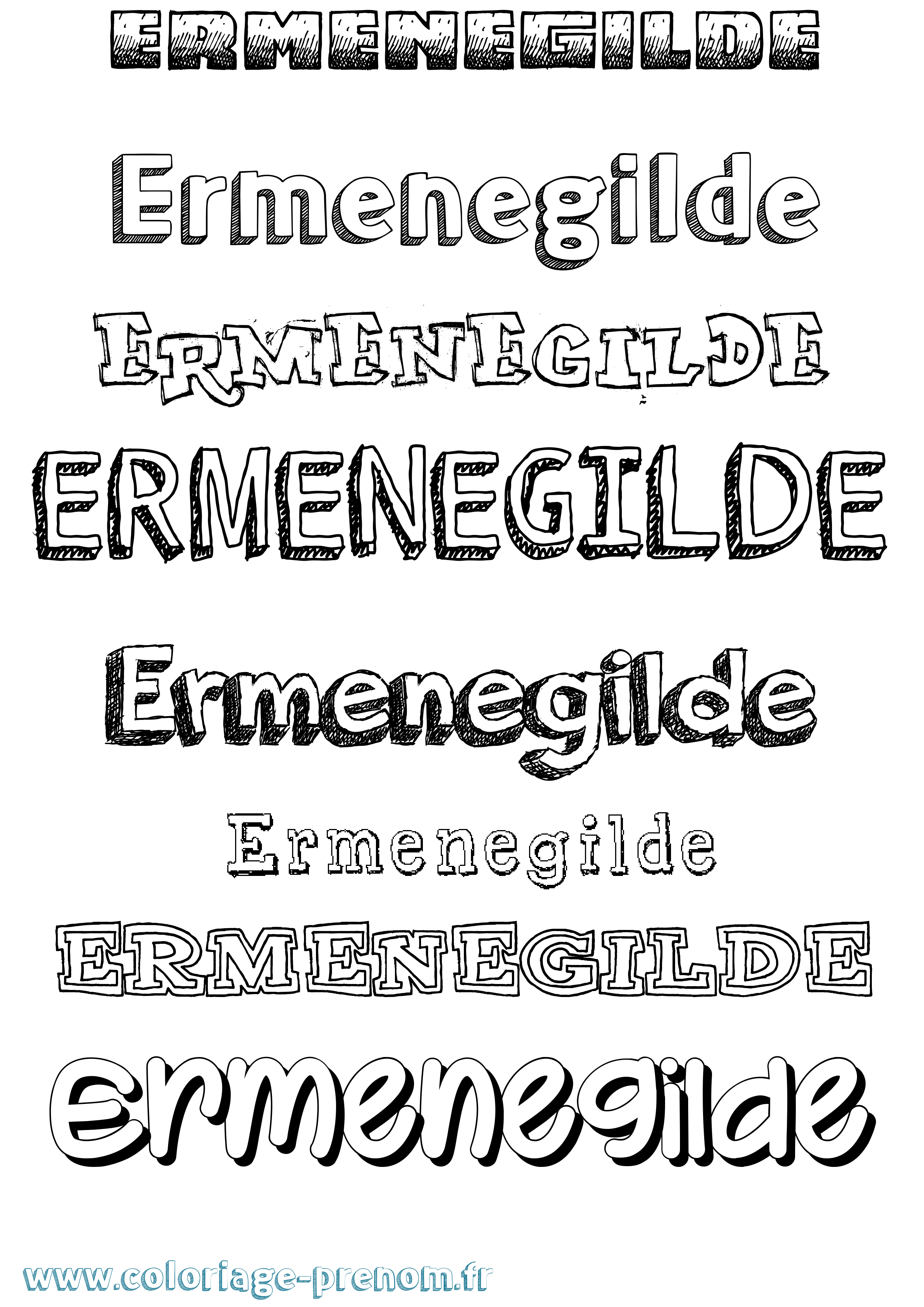 Coloriage Ermenegilde Dessiné Coloriage prénom Ermenegilde Dessiné