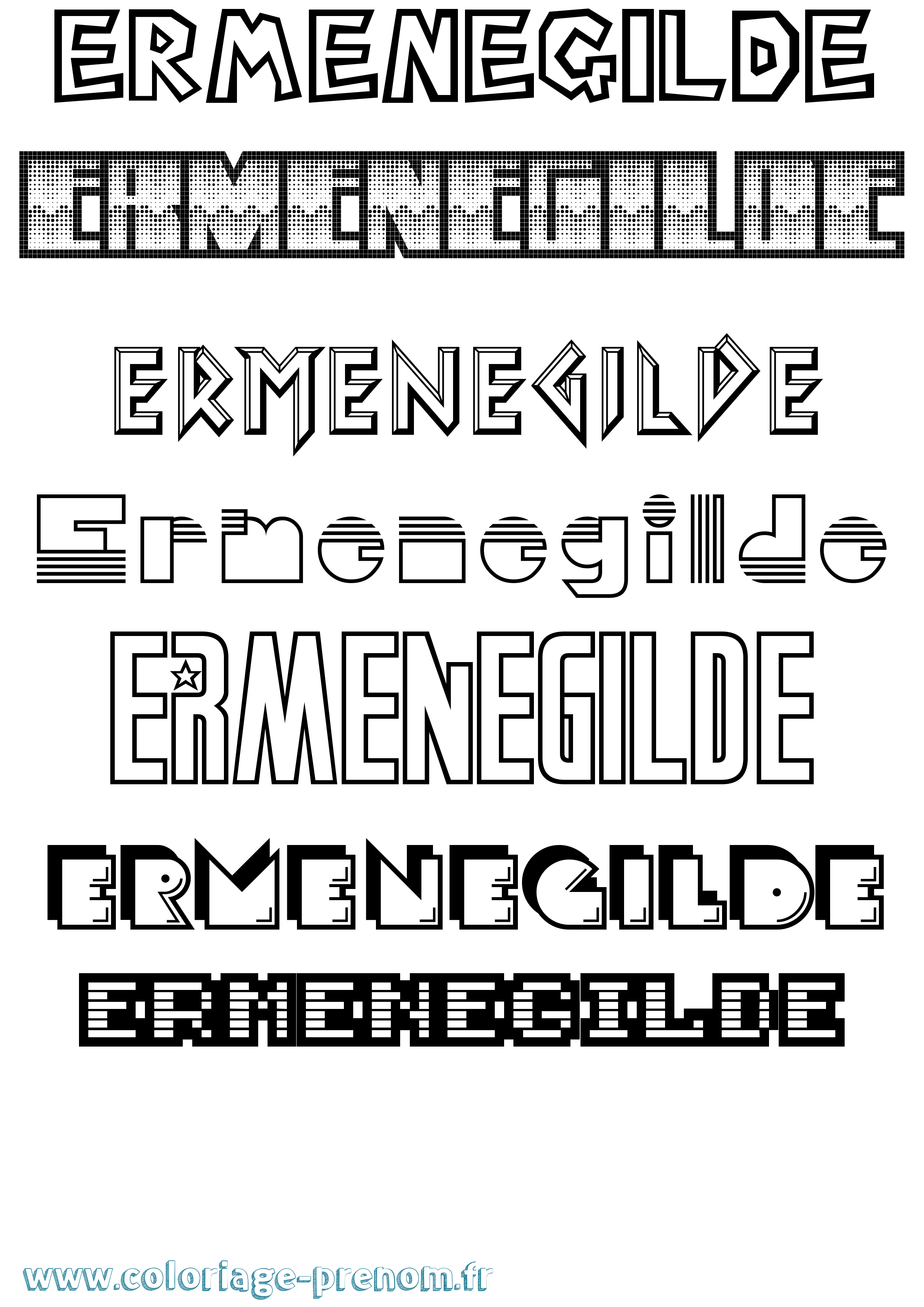 Coloriage Ermenegilde Jeux Vidéos Coloriage prénom Ermenegilde Jeux Vidéos