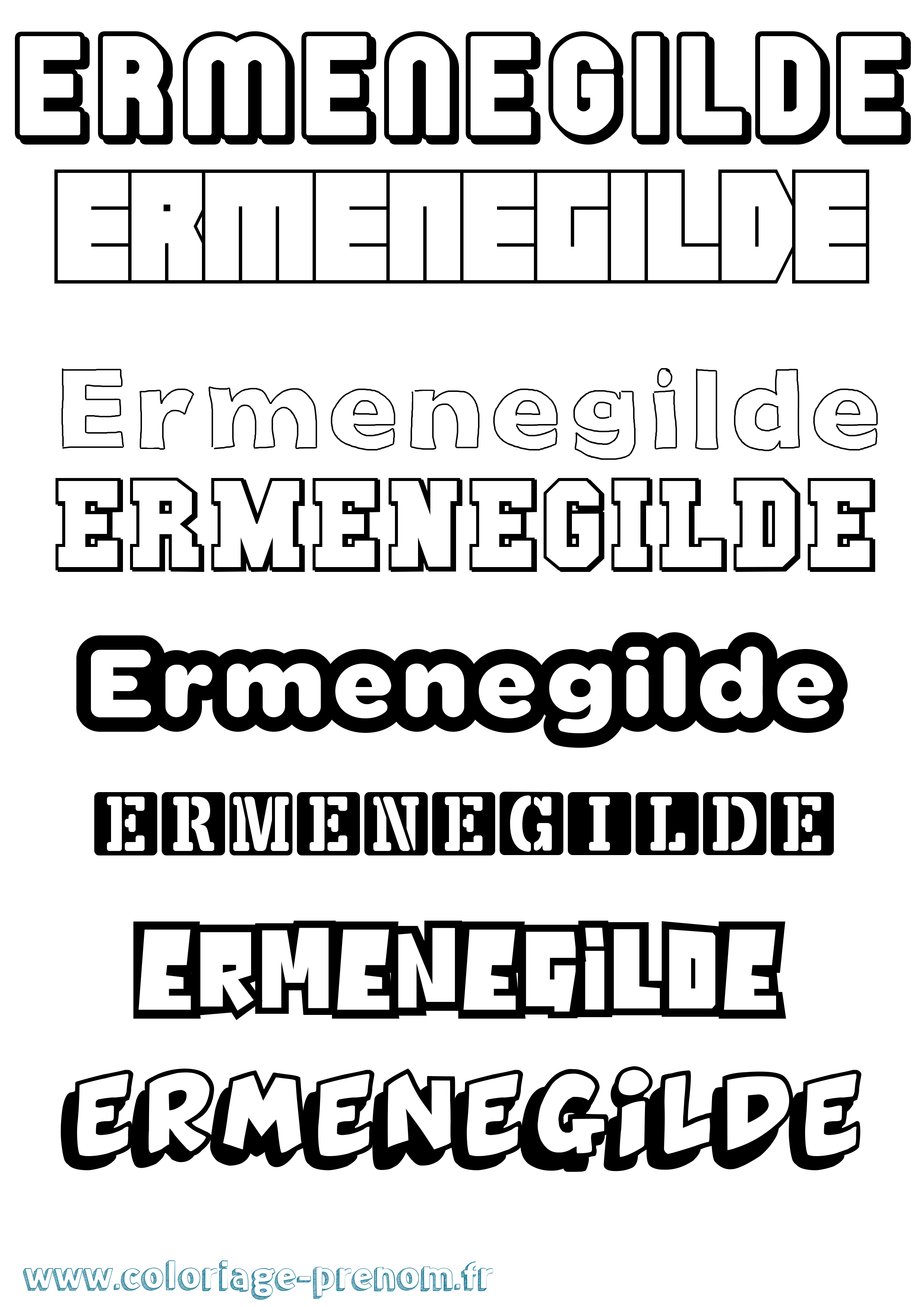 Coloriage Ermenegilde Simple Coloriage prénom Ermenegilde Simple
