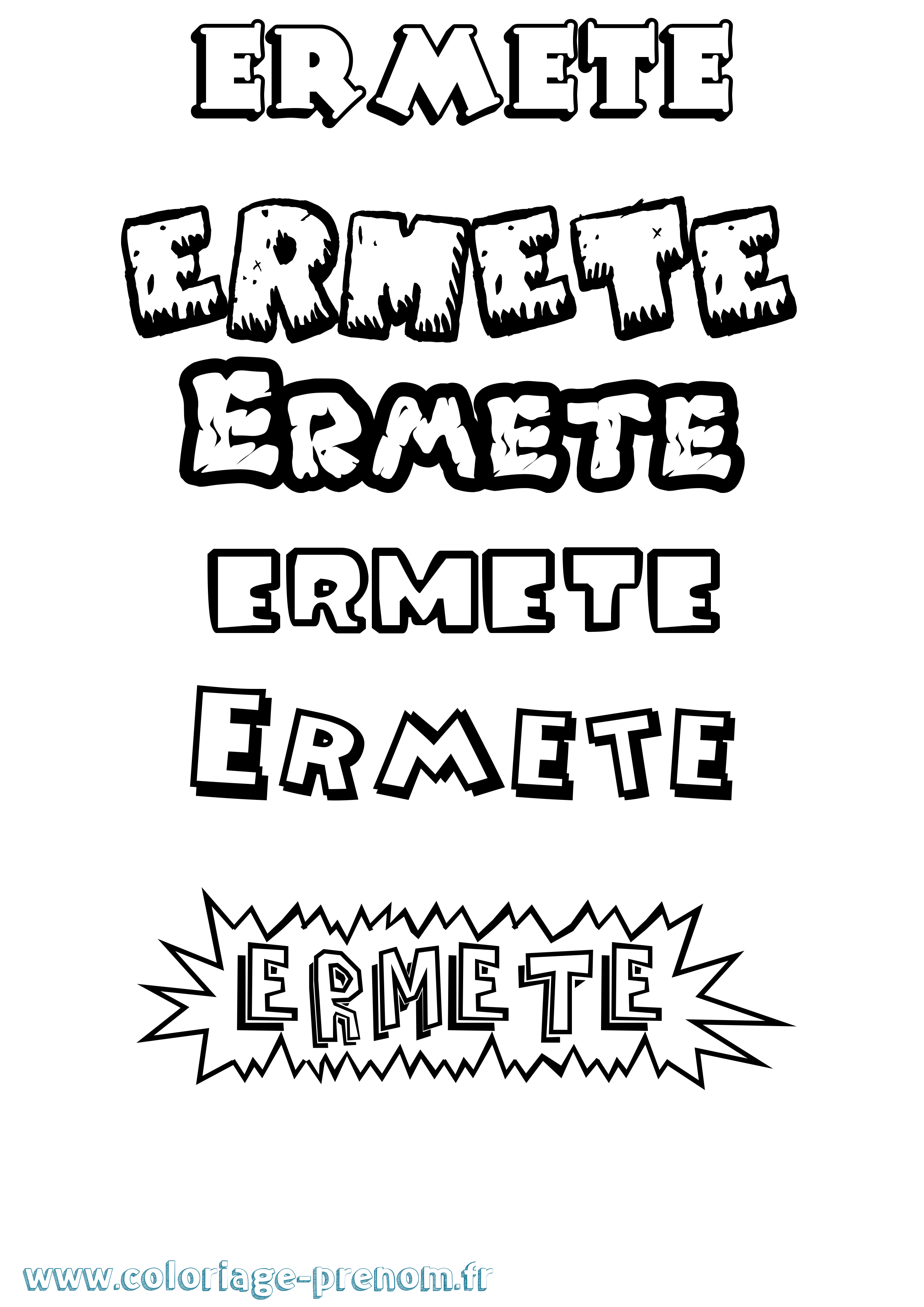 Coloriage Ermete Dessin Animé Coloriage prénom Ermete Dessin Animé