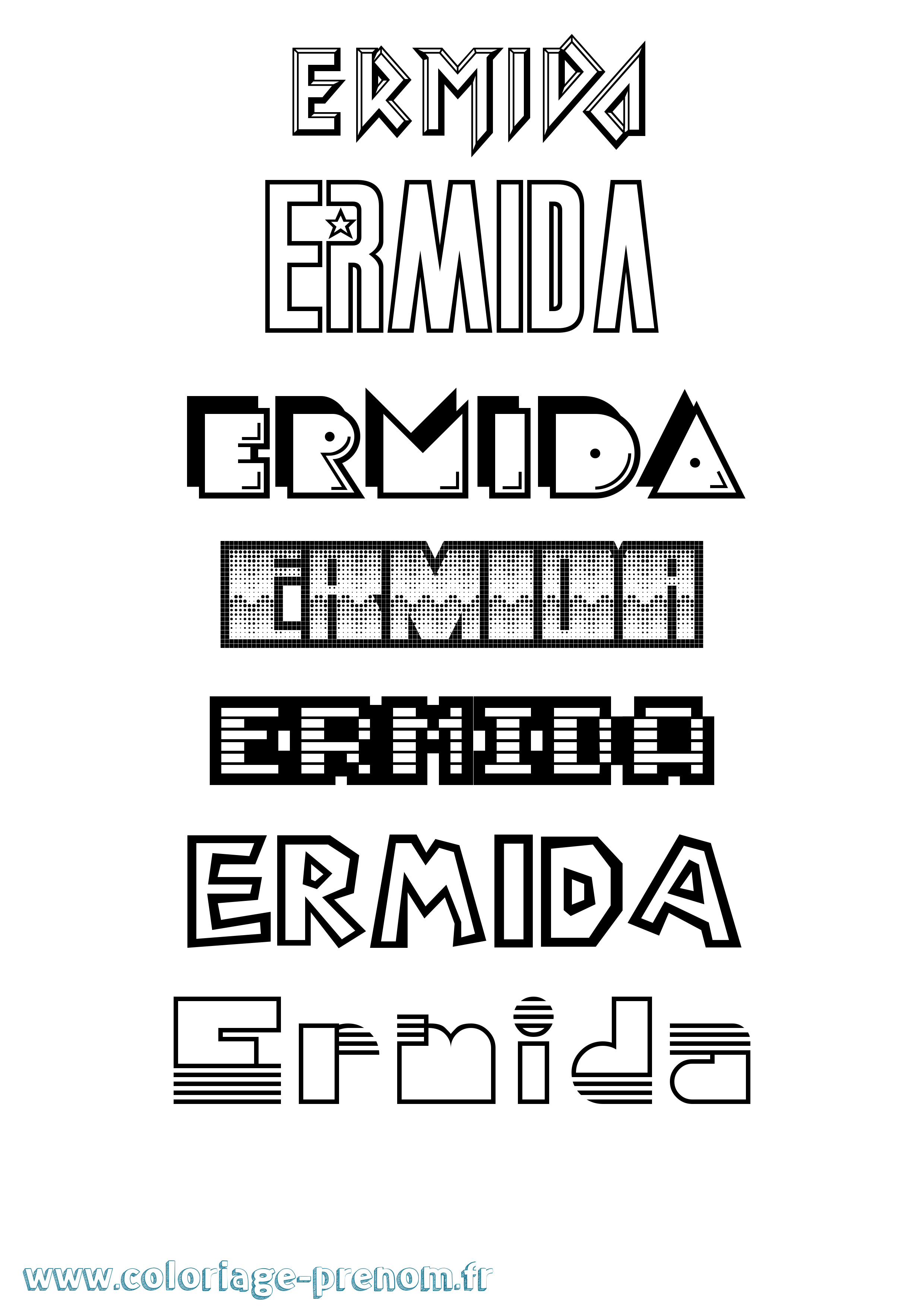Coloriage Ermida Jeux Vidéos Coloriage prénom Ermida Jeux Vidéos