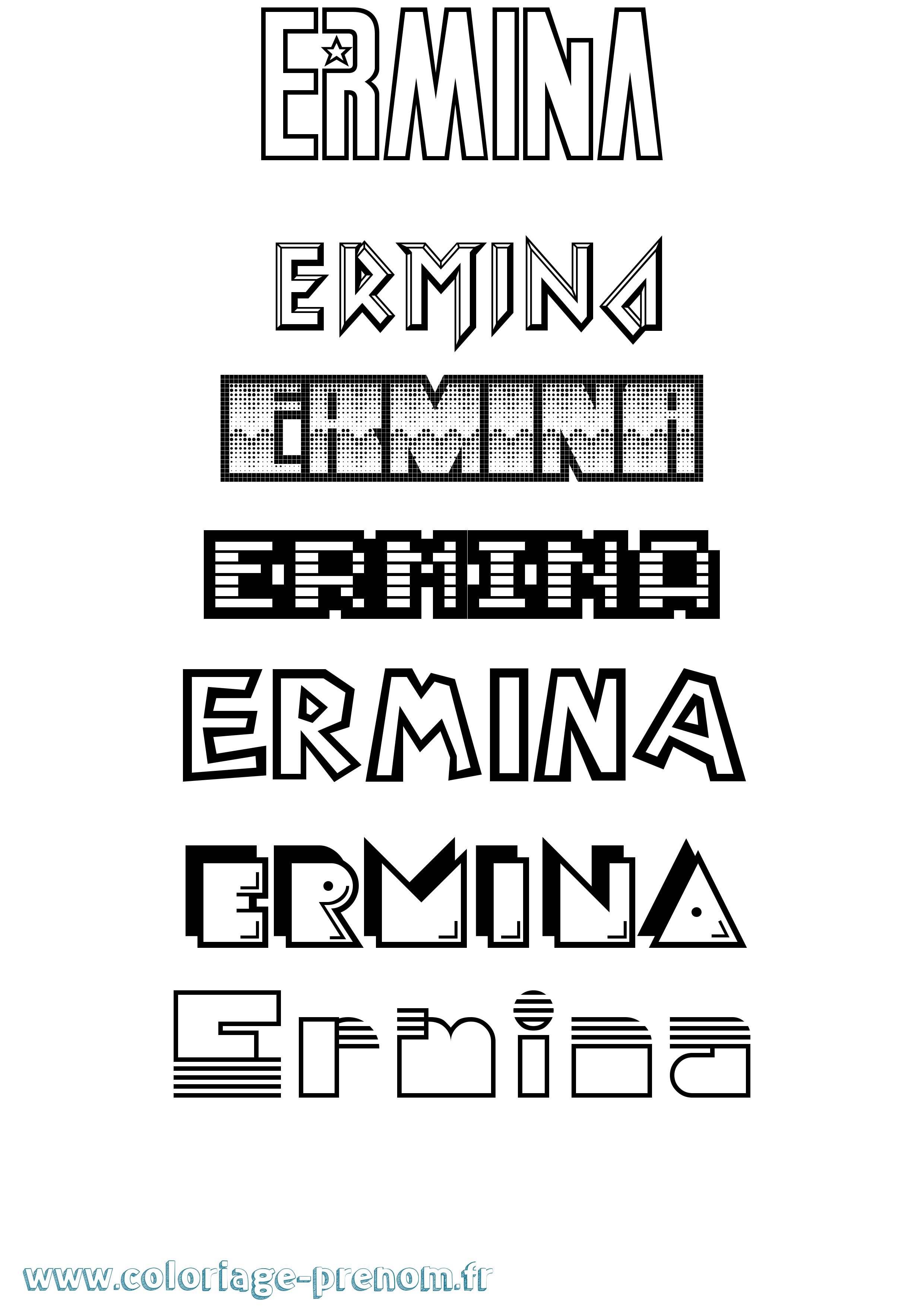 Coloriage Ermina Jeux Vidéos Coloriage prénom Ermina Jeux Vidéos