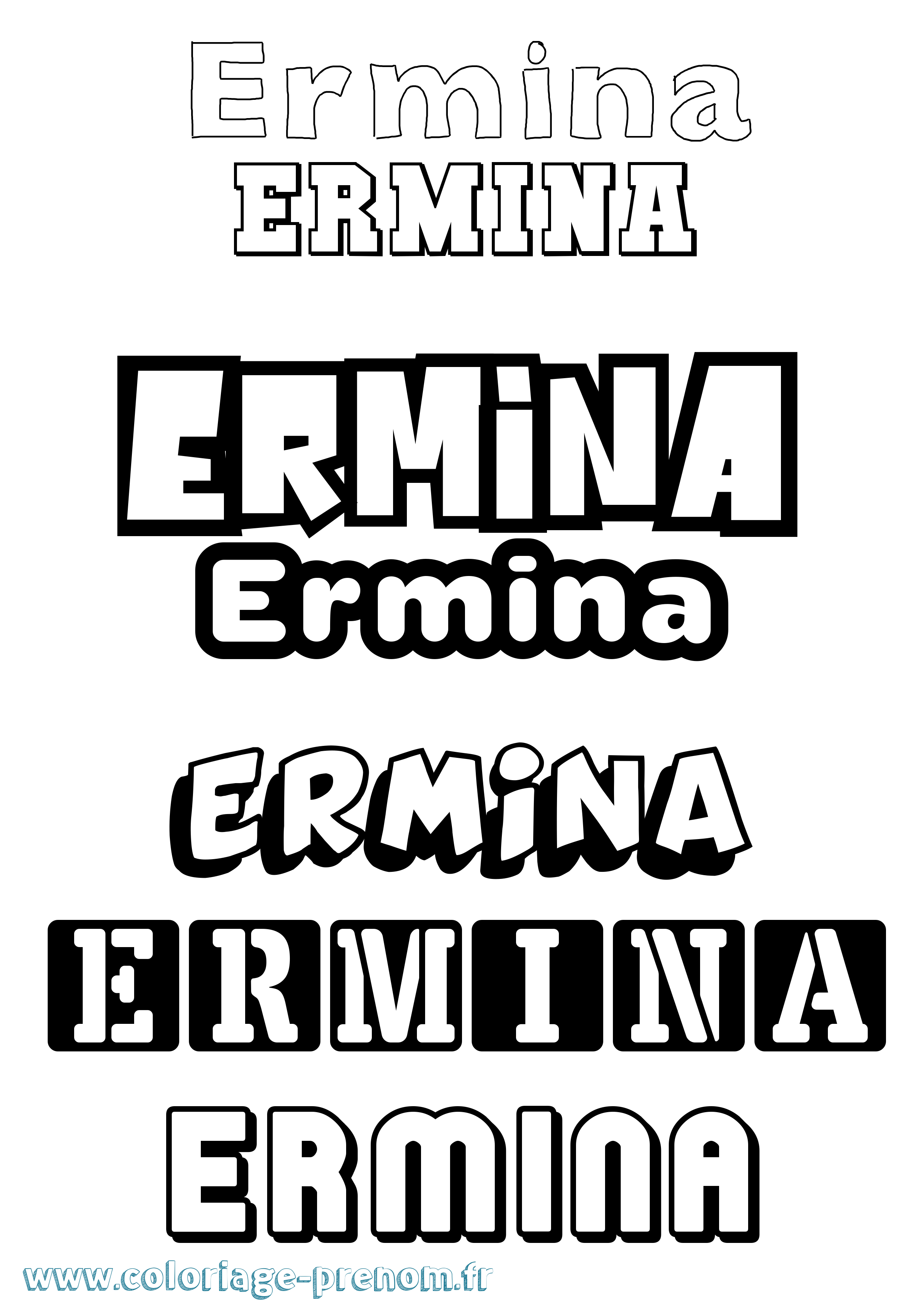 Coloriage Ermina Simple Coloriage prénom Ermina Simple