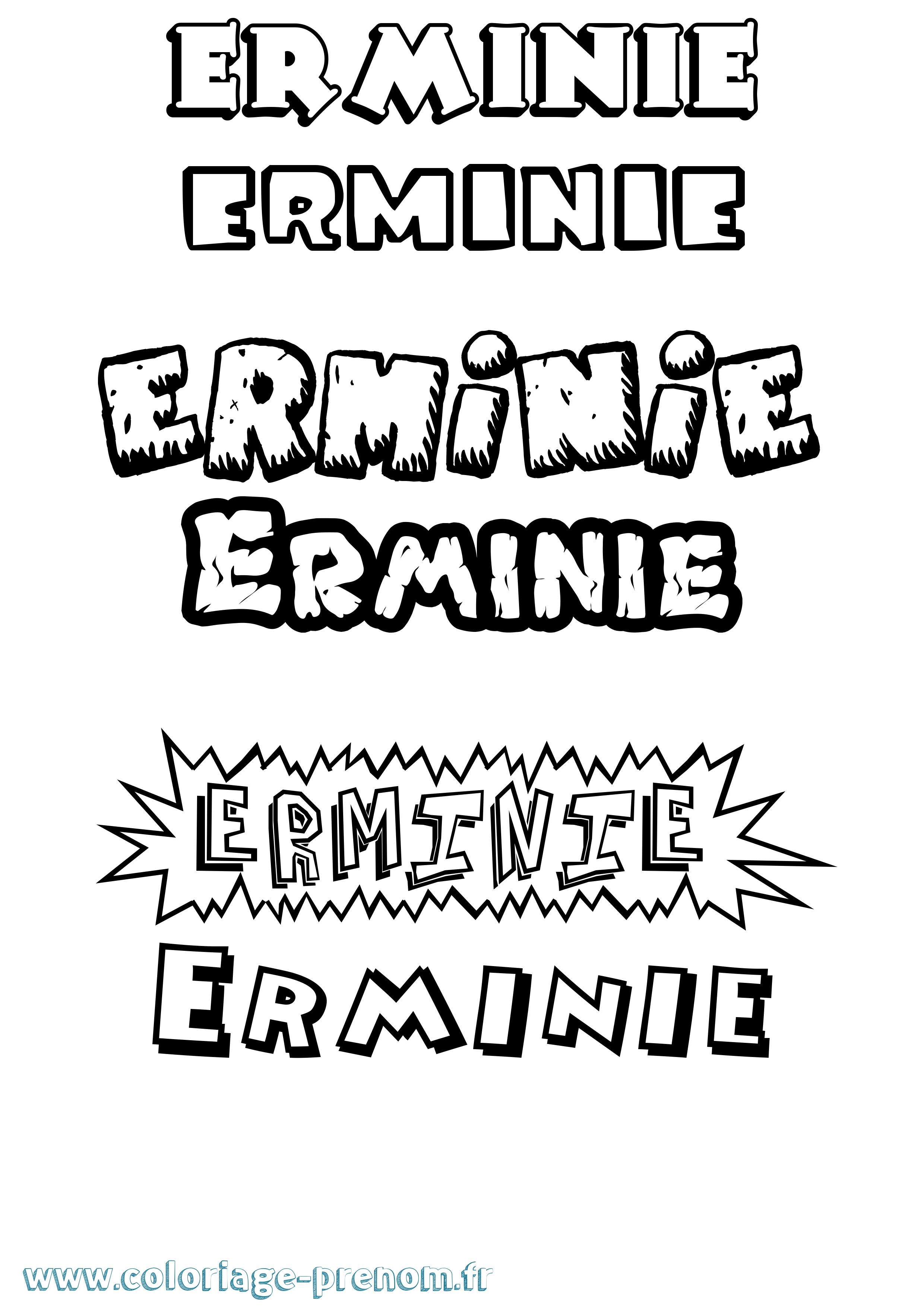 Coloriage Erminie Dessin Animé Coloriage prénom Erminie Dessin Animé