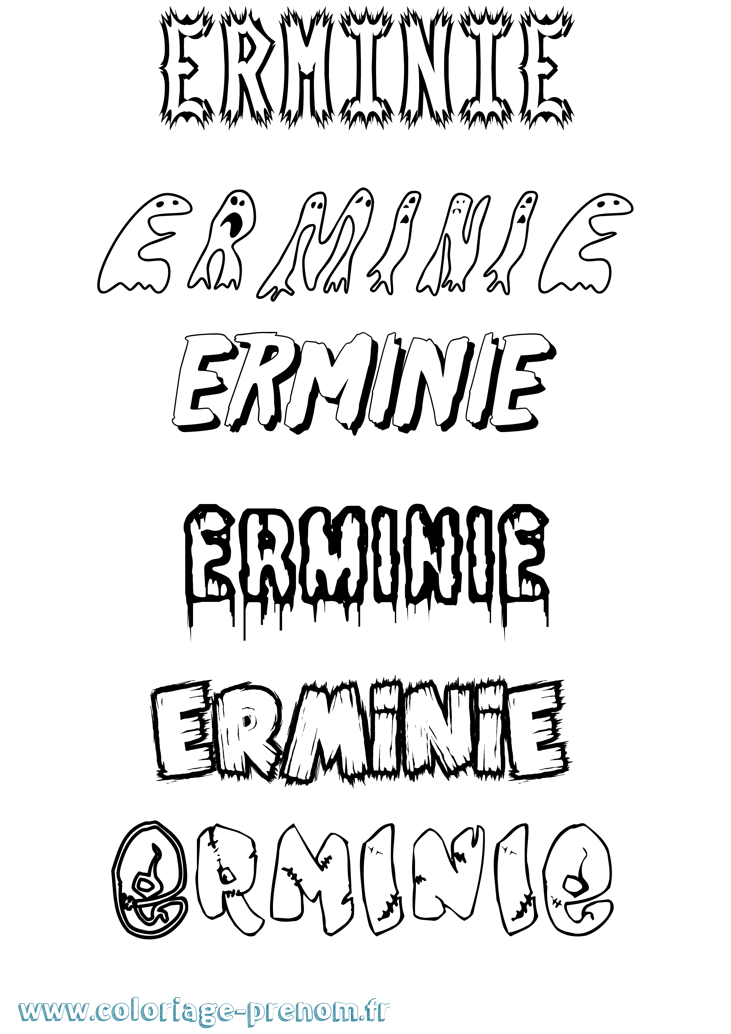 Coloriage Erminie Frisson Coloriage prénom Erminie Frisson