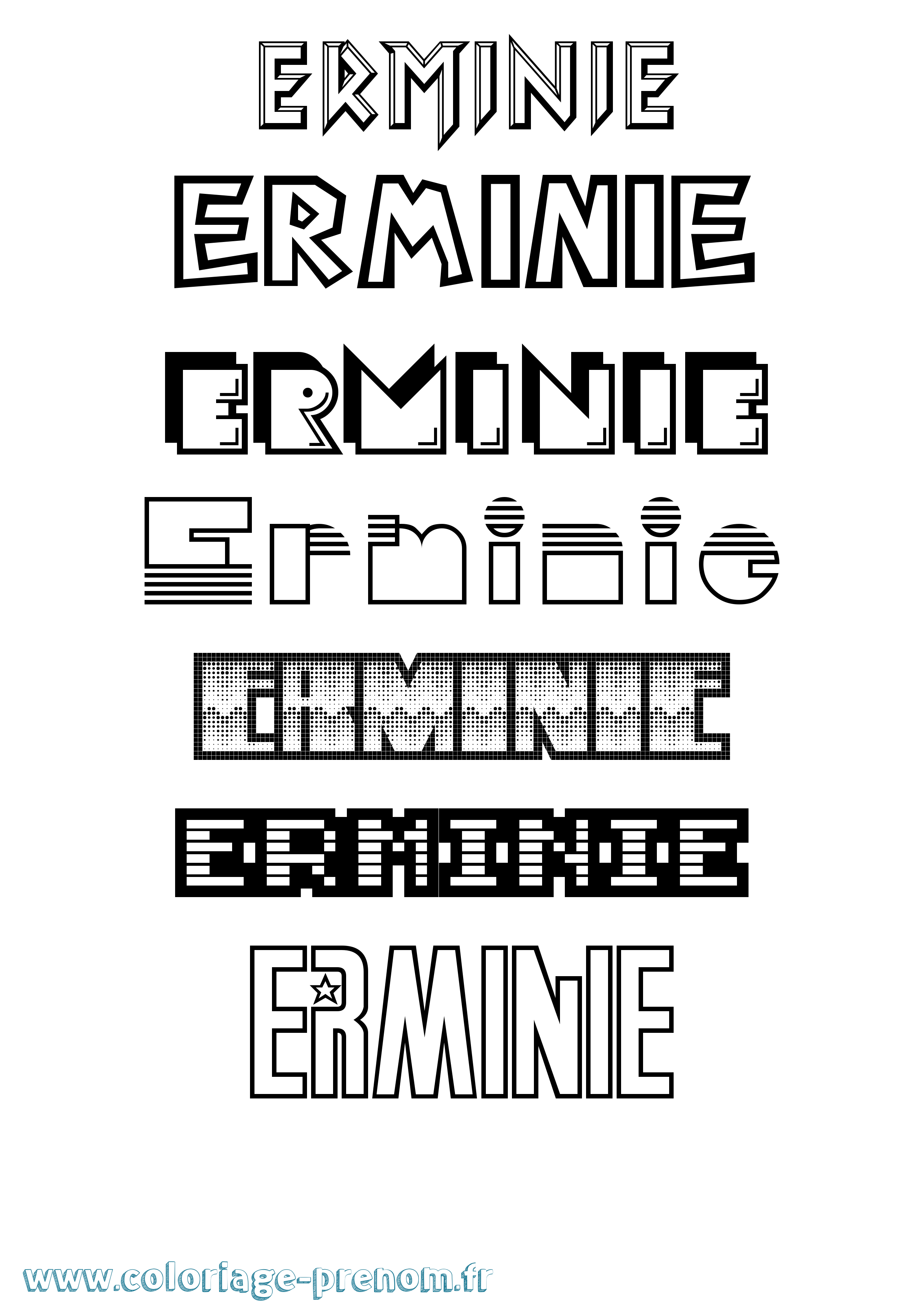Coloriage Erminie Jeux Vidéos Coloriage prénom Erminie Jeux Vidéos