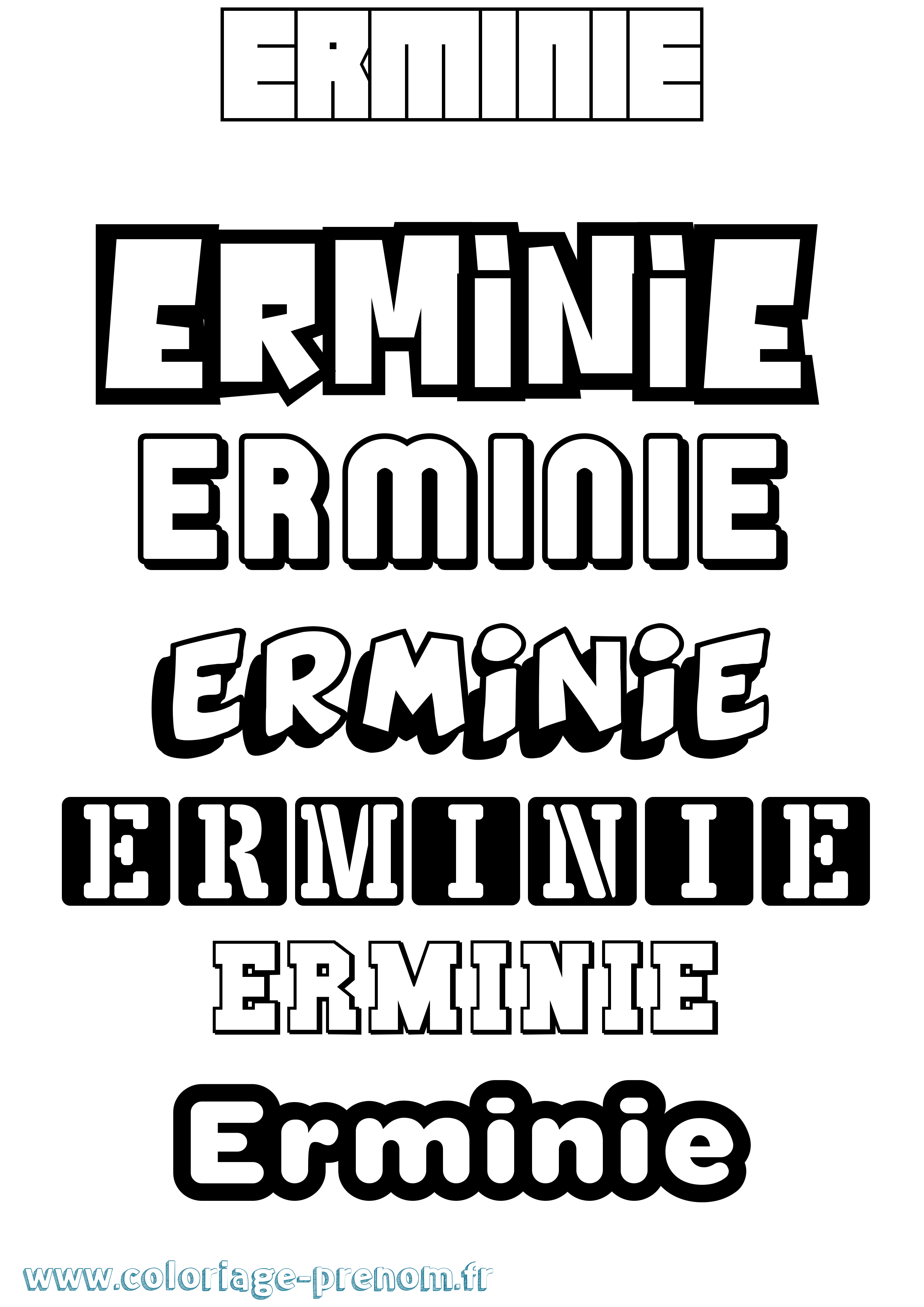 Coloriage Erminie Simple Coloriage prénom Erminie Simple