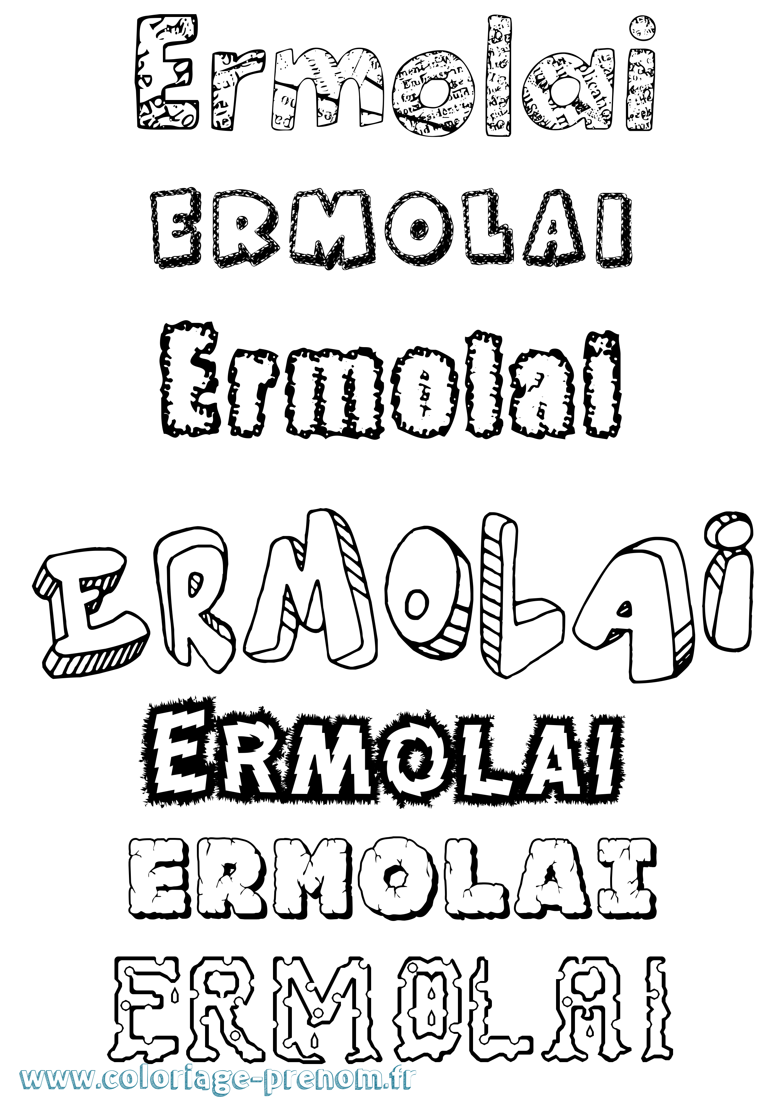 Coloriage Ermolai Destructuré Coloriage prénom Ermolai Destructuré