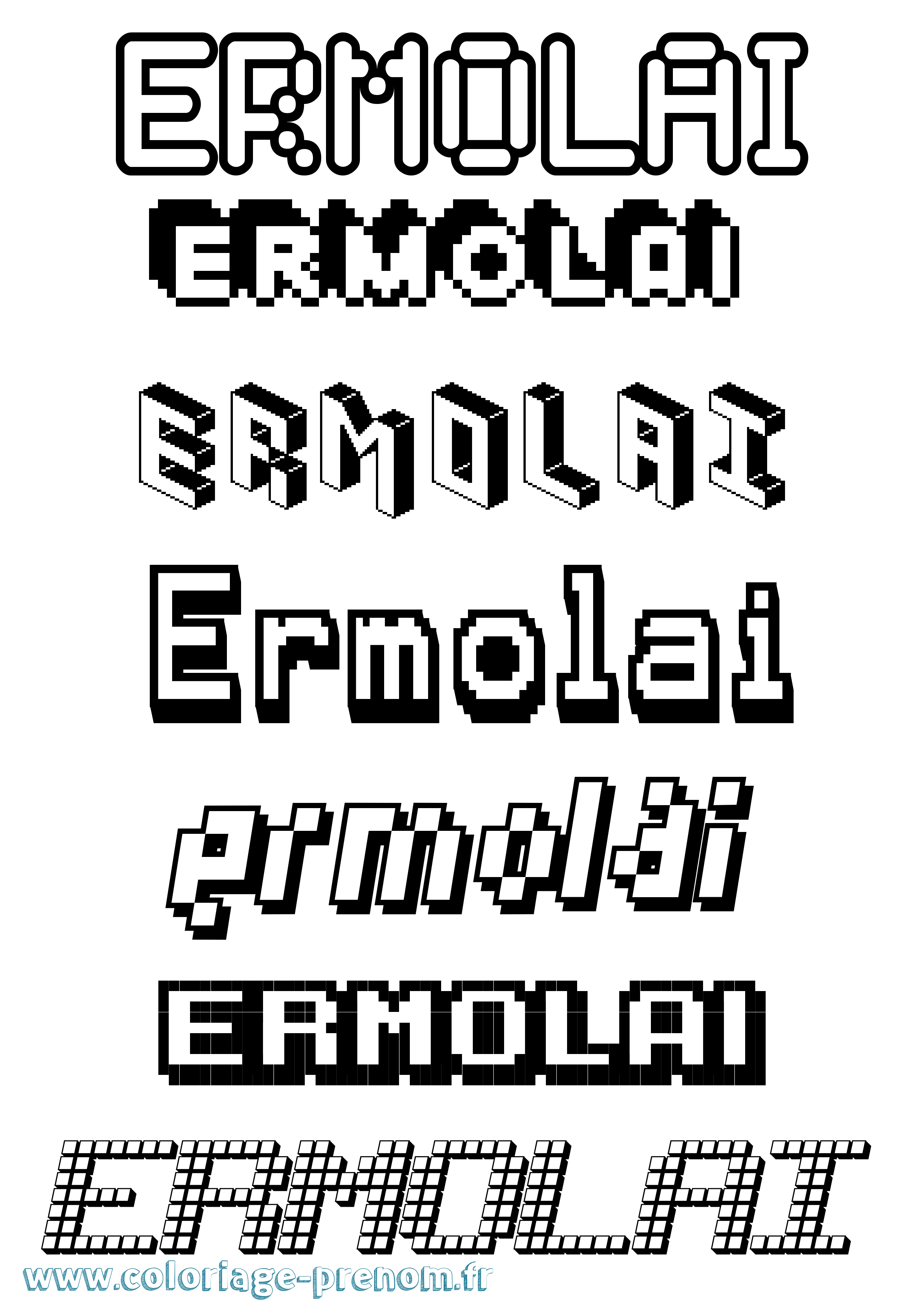 Coloriage Ermolai Pixel Coloriage prénom Ermolai Pixel