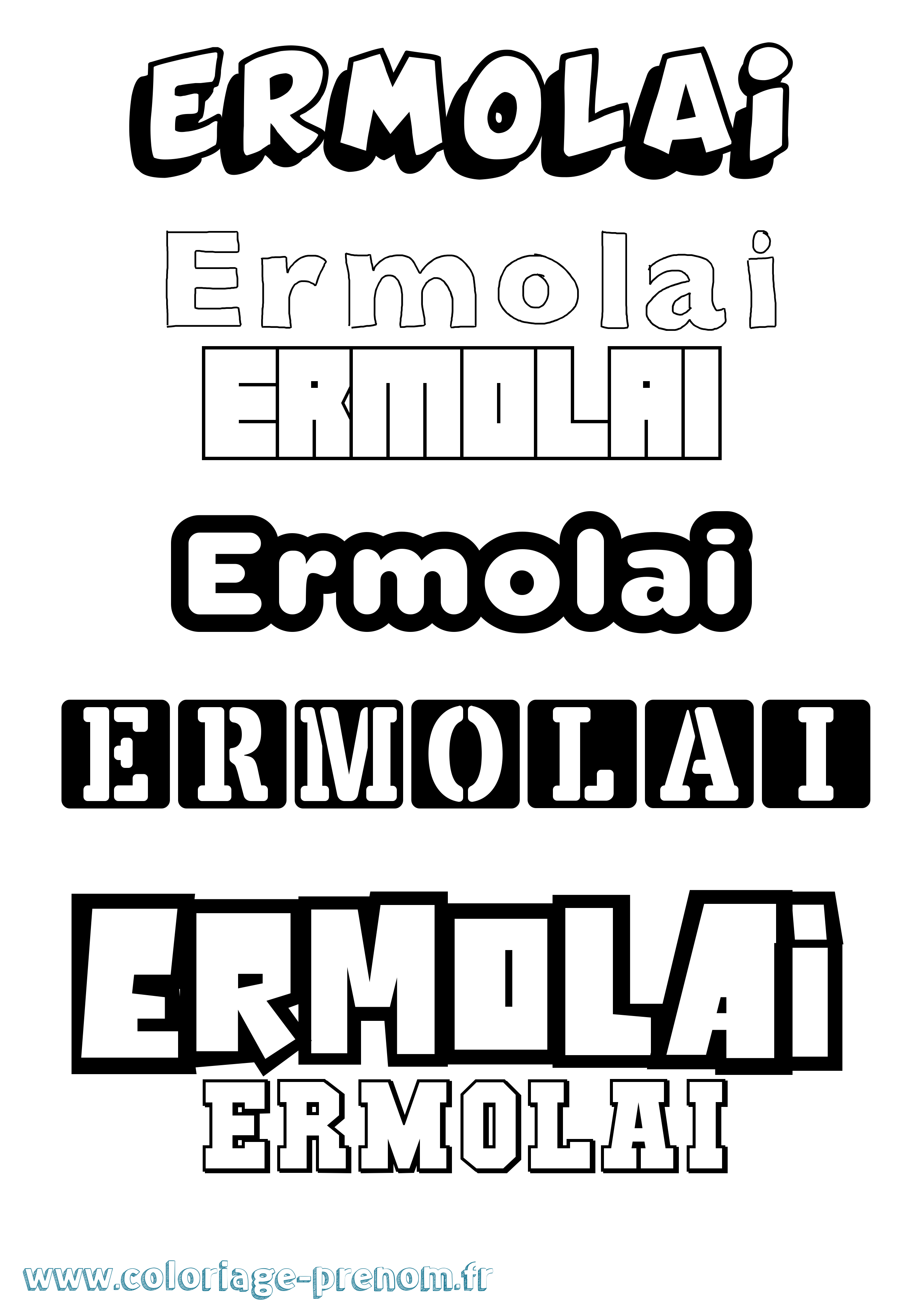 Coloriage Ermolai Simple Coloriage prénom Ermolai Simple