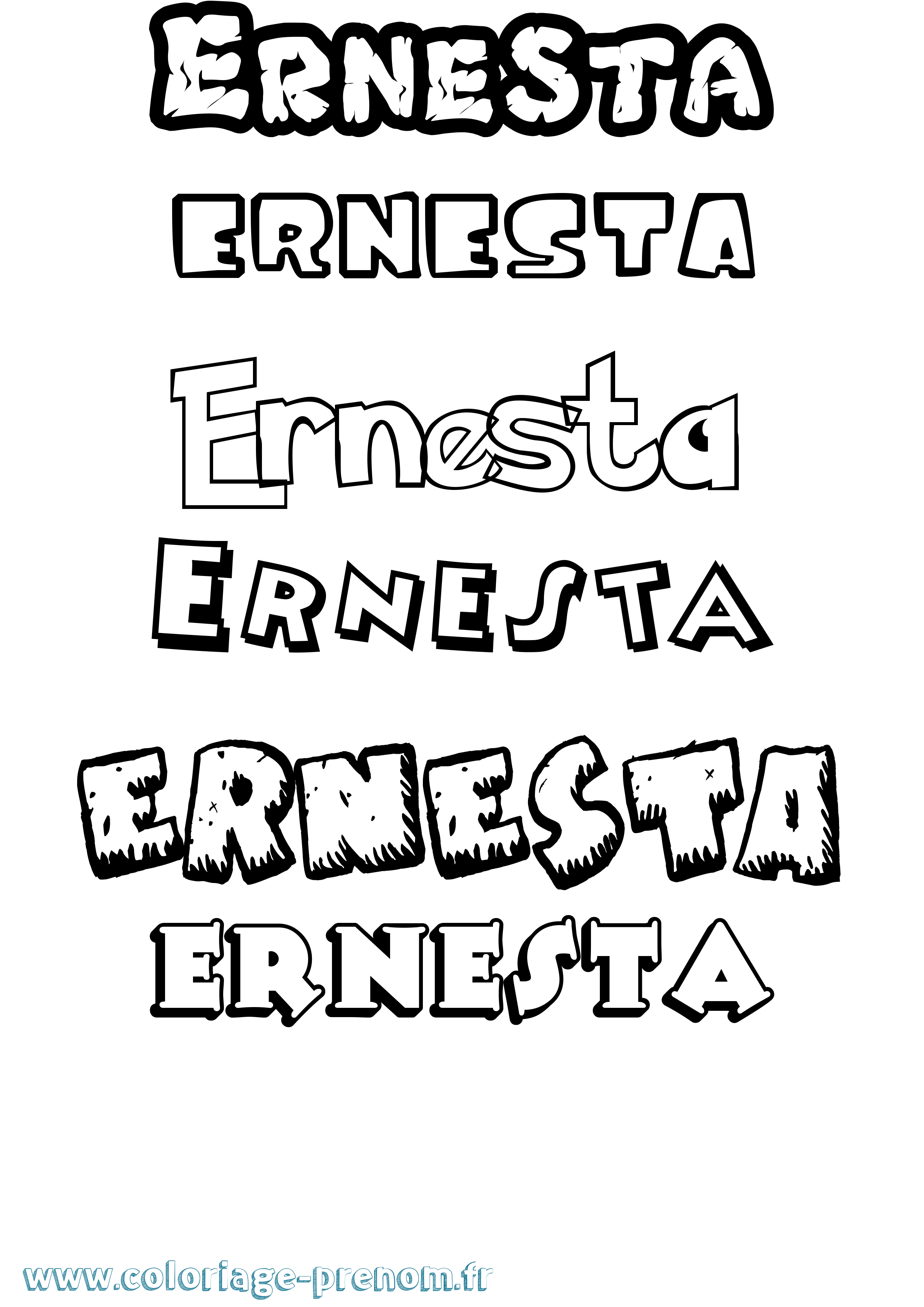 Coloriage Ernesta Dessin Animé Coloriage prénom Ernesta Dessin Animé