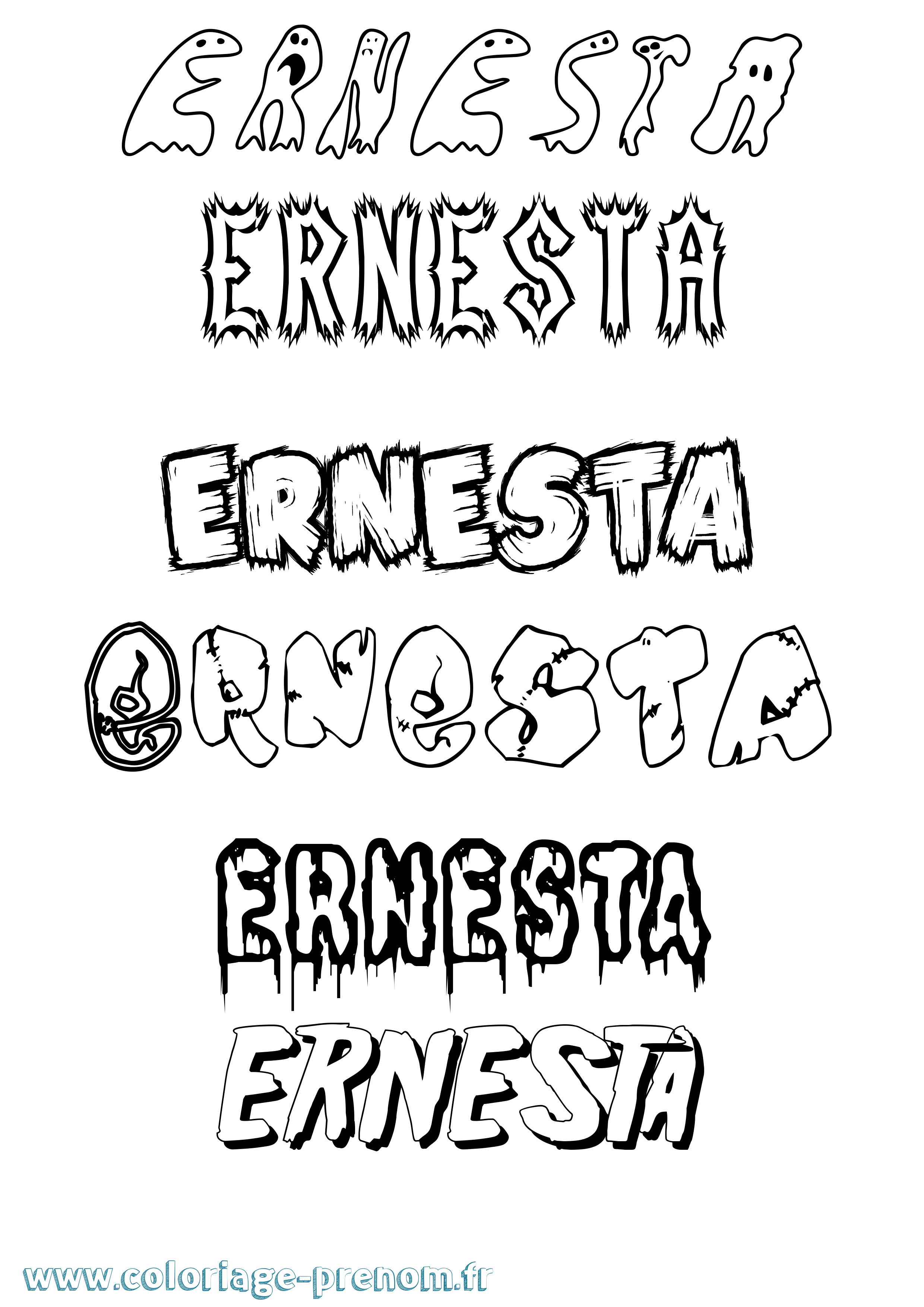 Coloriage Ernesta Frisson Coloriage prénom Ernesta Frisson