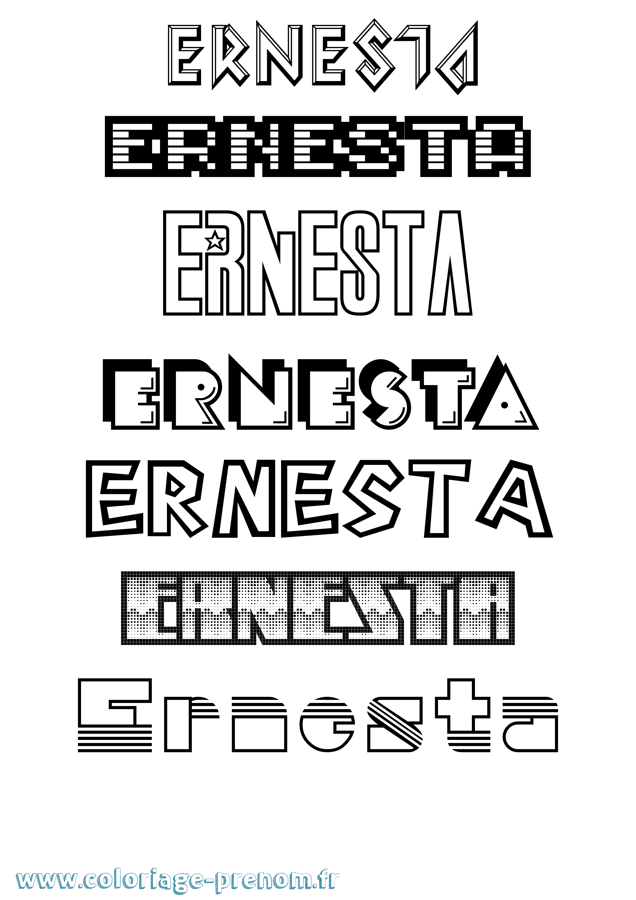 Coloriage Ernesta Jeux Vidéos Coloriage prénom Ernesta Jeux Vidéos