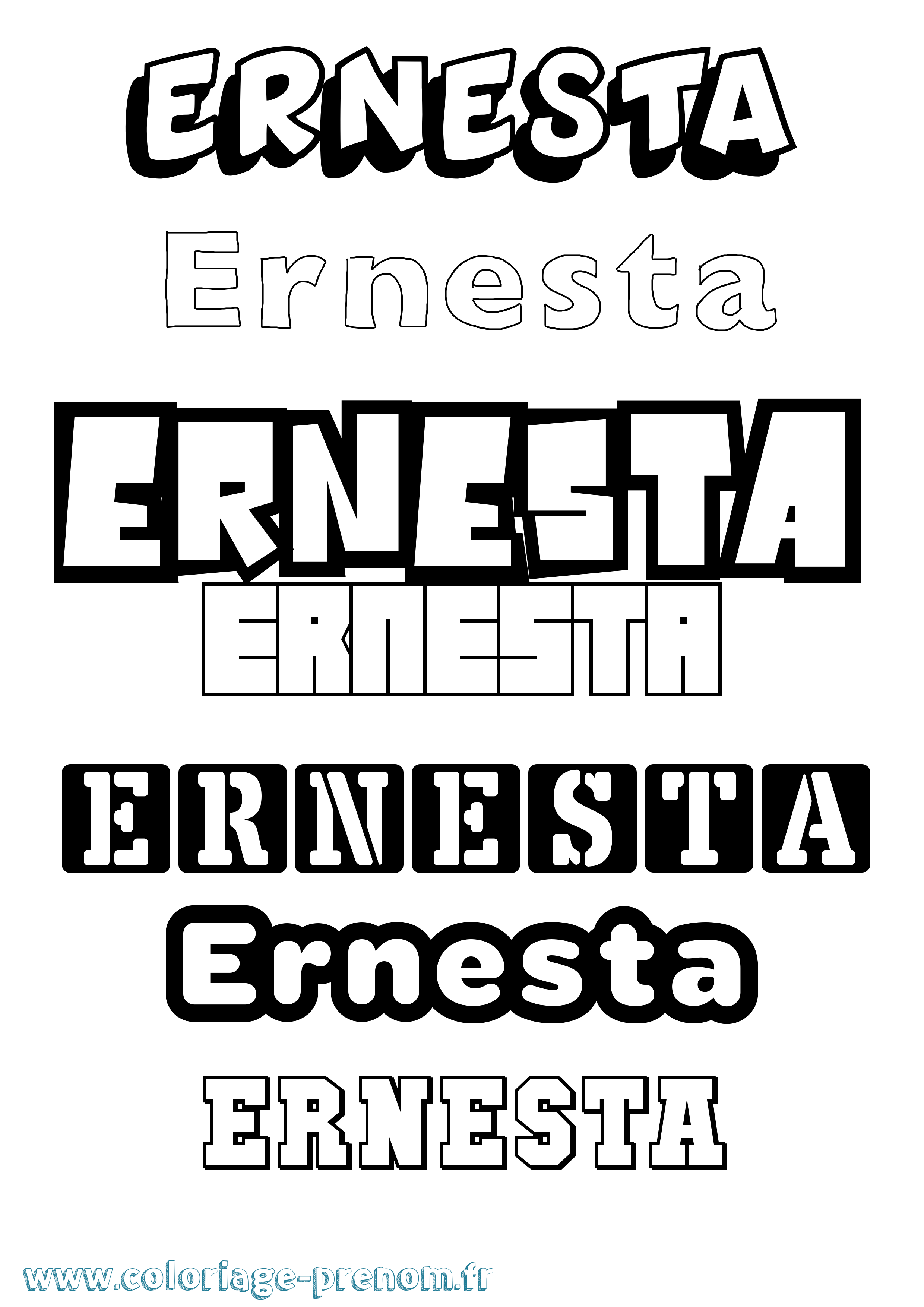 Coloriage Ernesta Simple Coloriage prénom Ernesta Simple