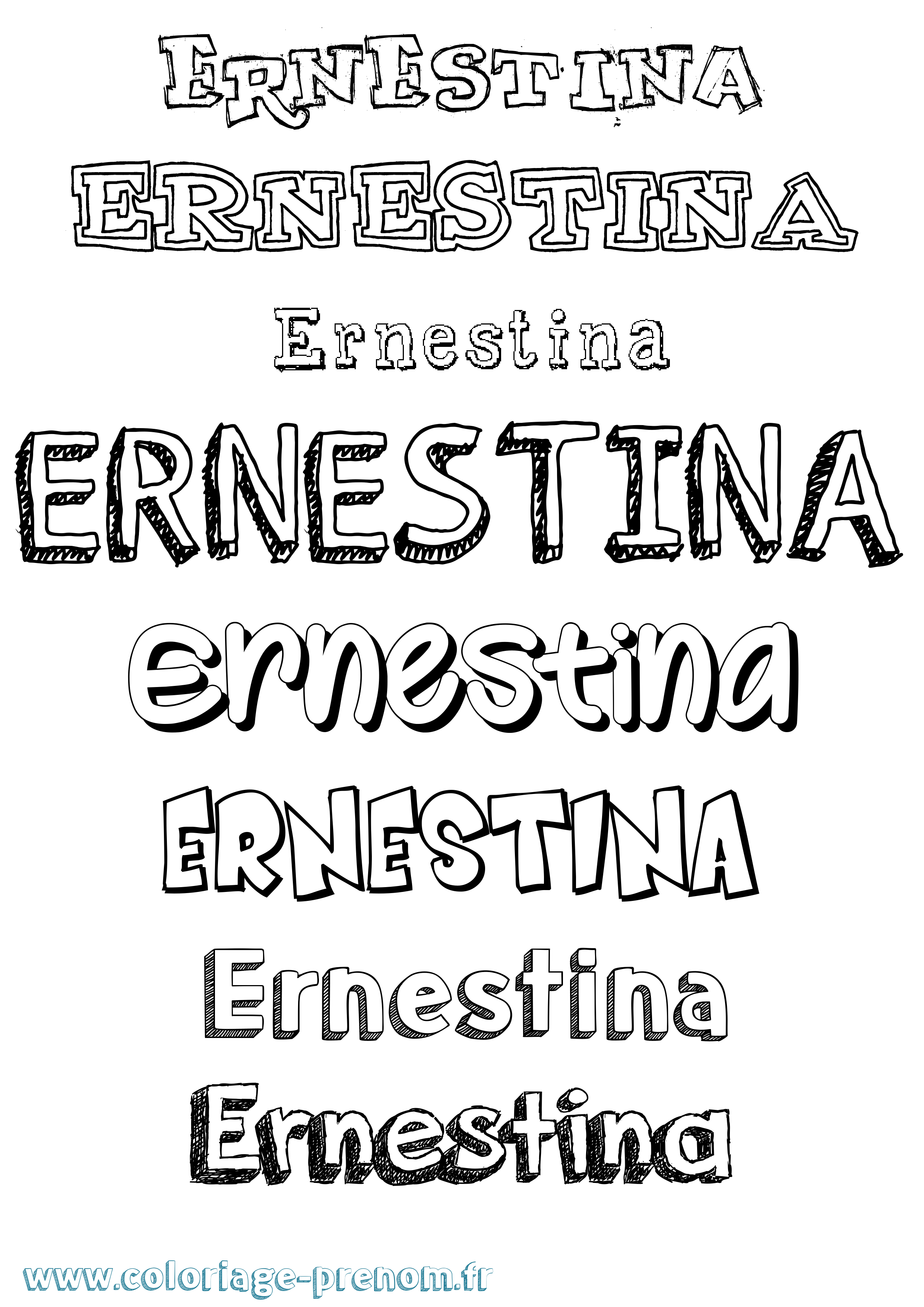 Coloriage Ernestina Dessiné Coloriage prénom Ernestina Dessiné