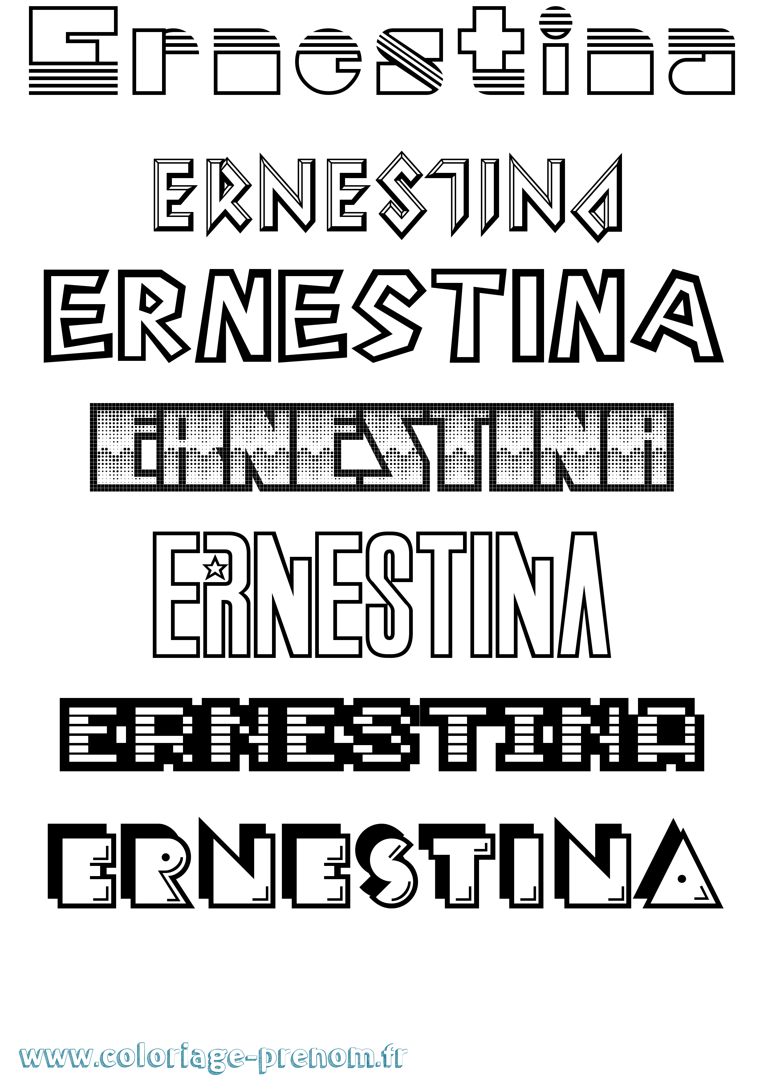 Coloriage Ernestina Jeux Vidéos Coloriage prénom Ernestina Jeux Vidéos