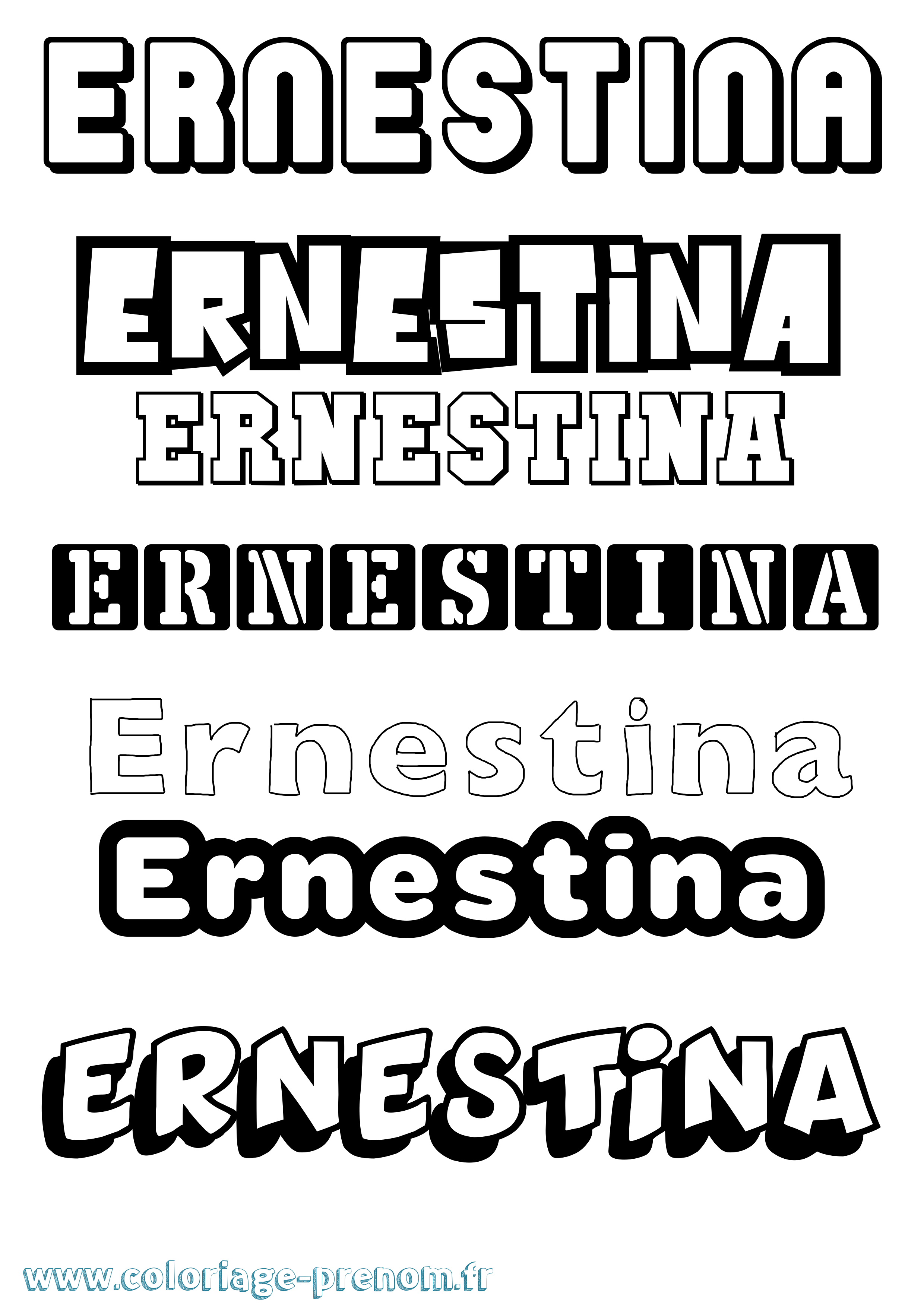 Coloriage Ernestina Simple Coloriage prénom Ernestina Simple