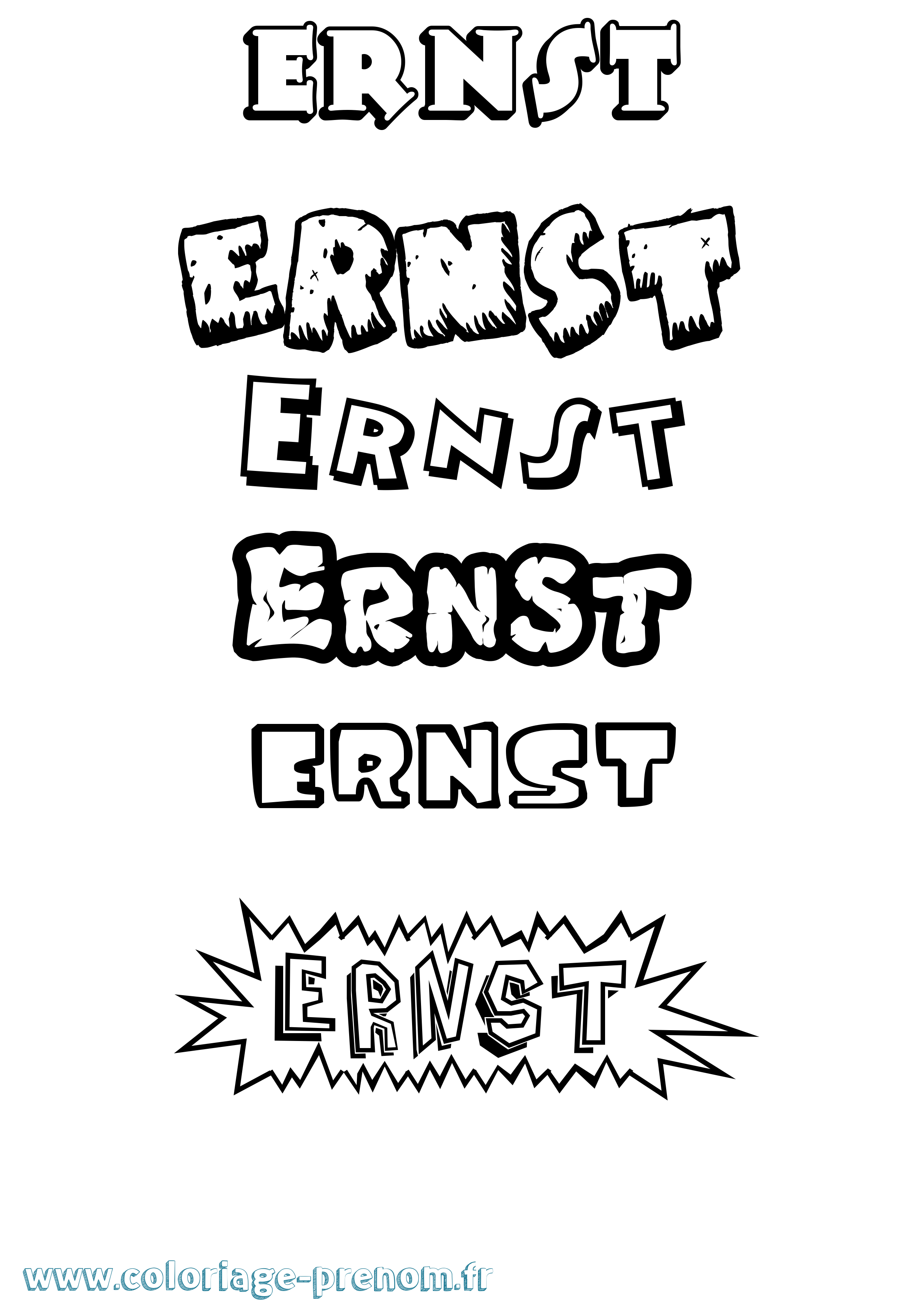 Coloriage Ernst Dessin Animé Coloriage prénom Ernst Dessin Animé