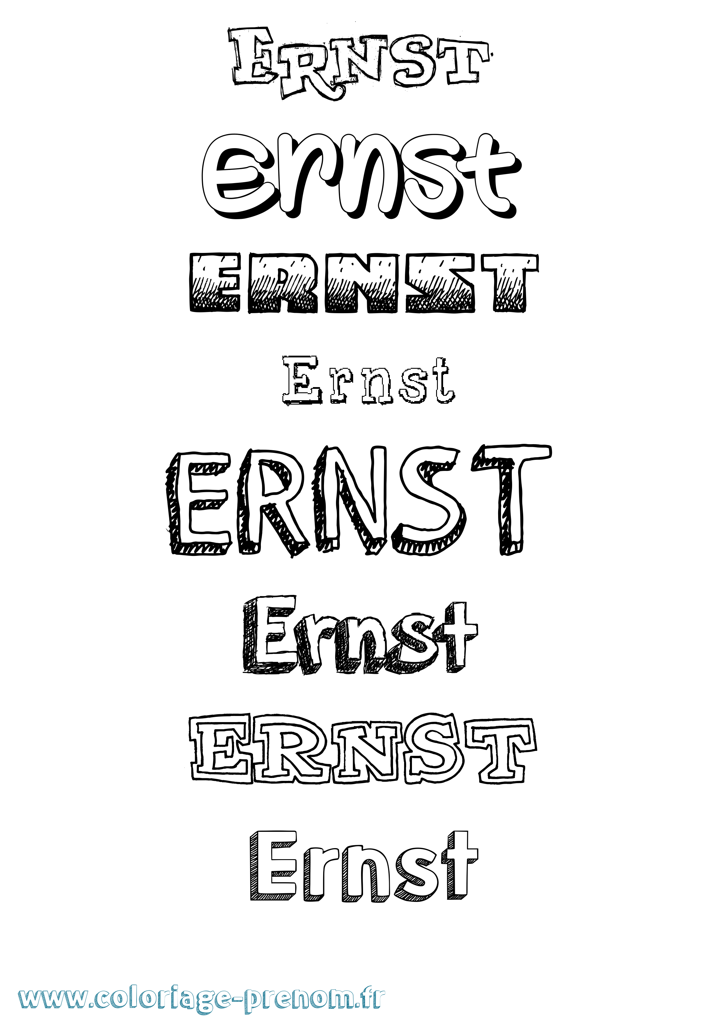 Coloriage Ernst Dessiné Coloriage prénom Ernst Dessiné