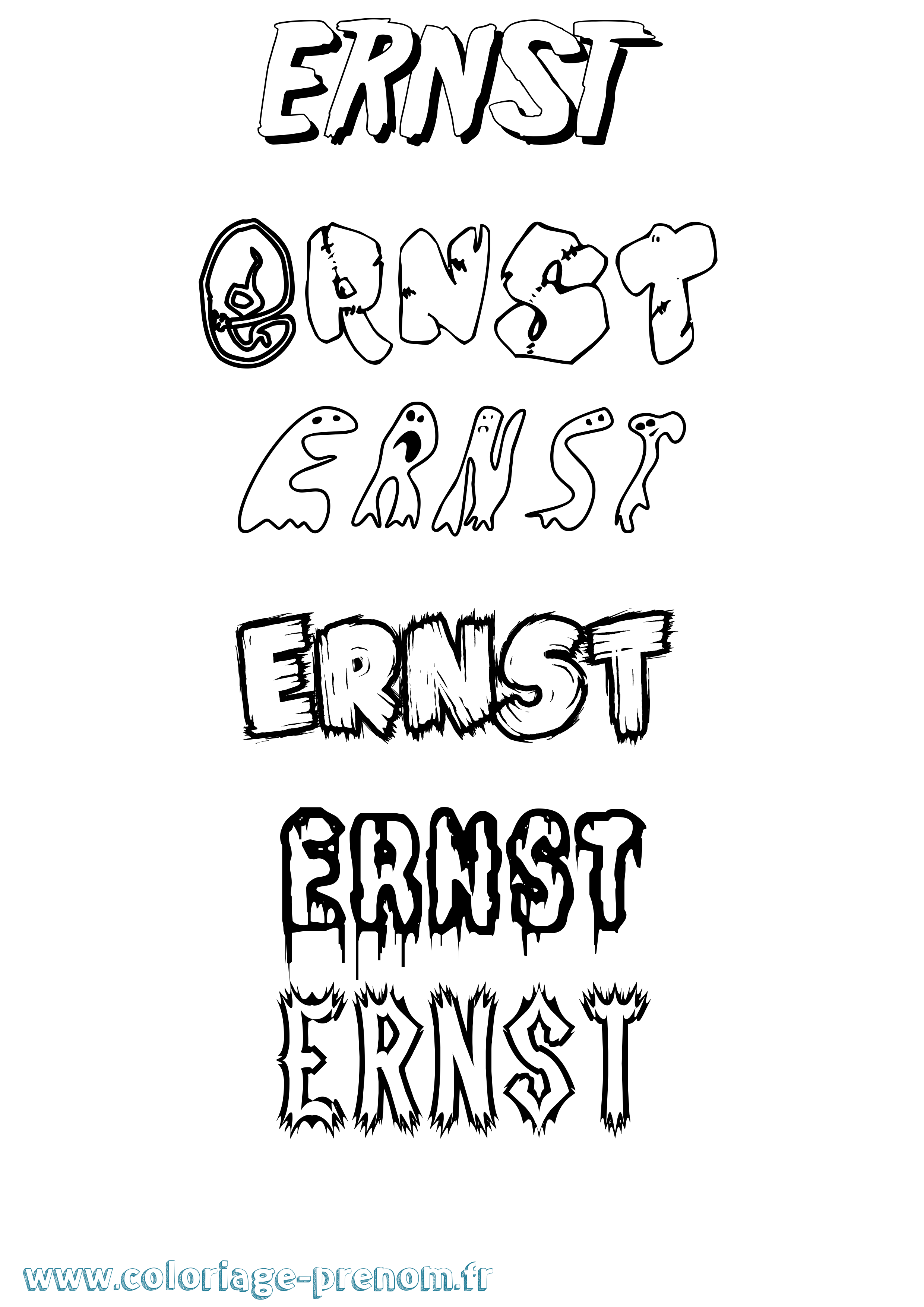 Coloriage Ernst Frisson Coloriage prénom Ernst Frisson