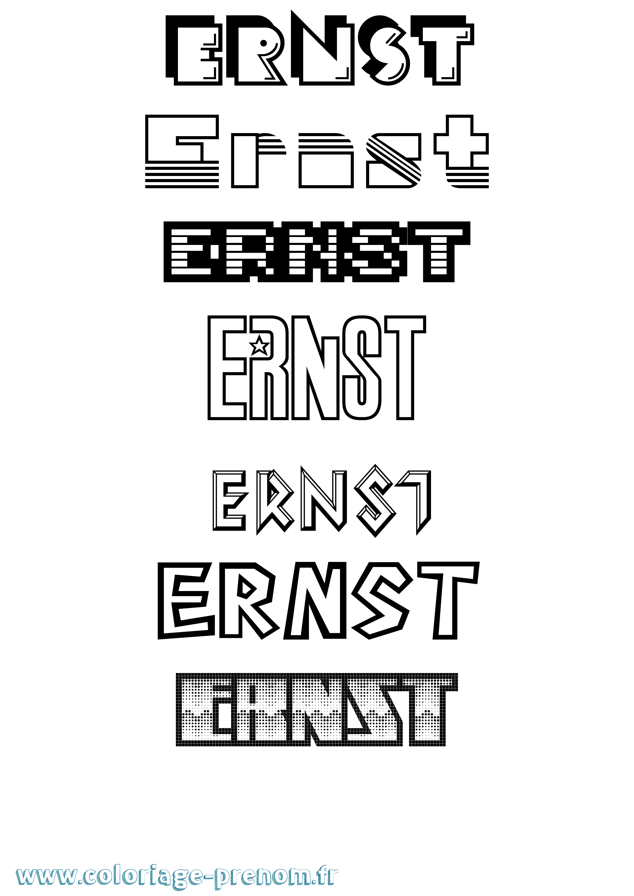 Coloriage Ernst Jeux Vidéos Coloriage prénom Ernst Jeux Vidéos