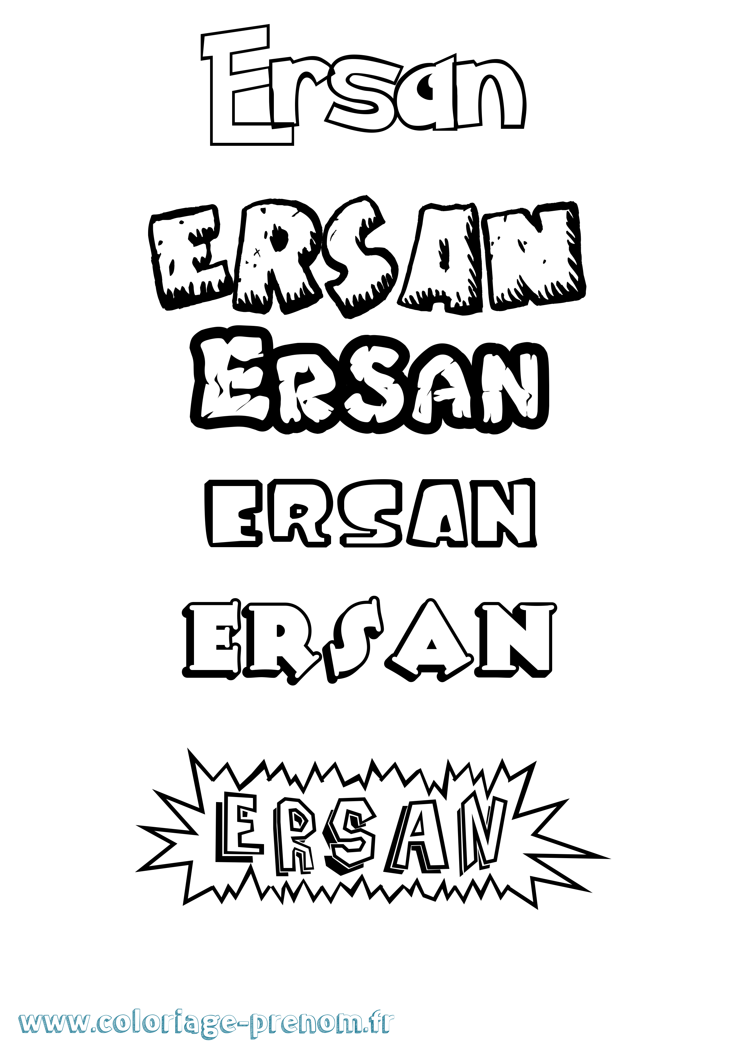 Coloriage Ersan Dessin Animé Coloriage prénom Ersan Dessin Animé