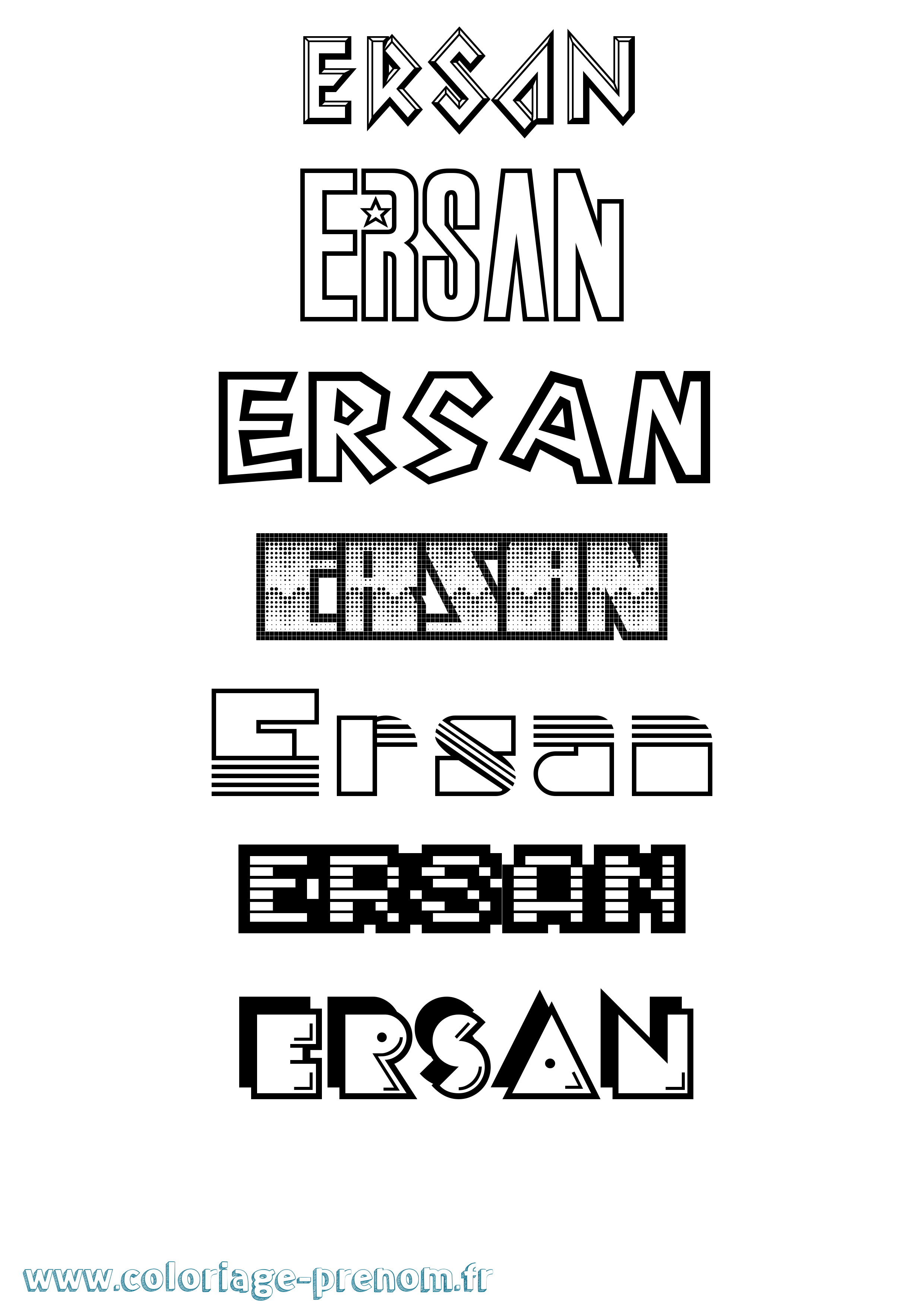 Coloriage Ersan Jeux Vidéos Coloriage prénom Ersan Jeux Vidéos