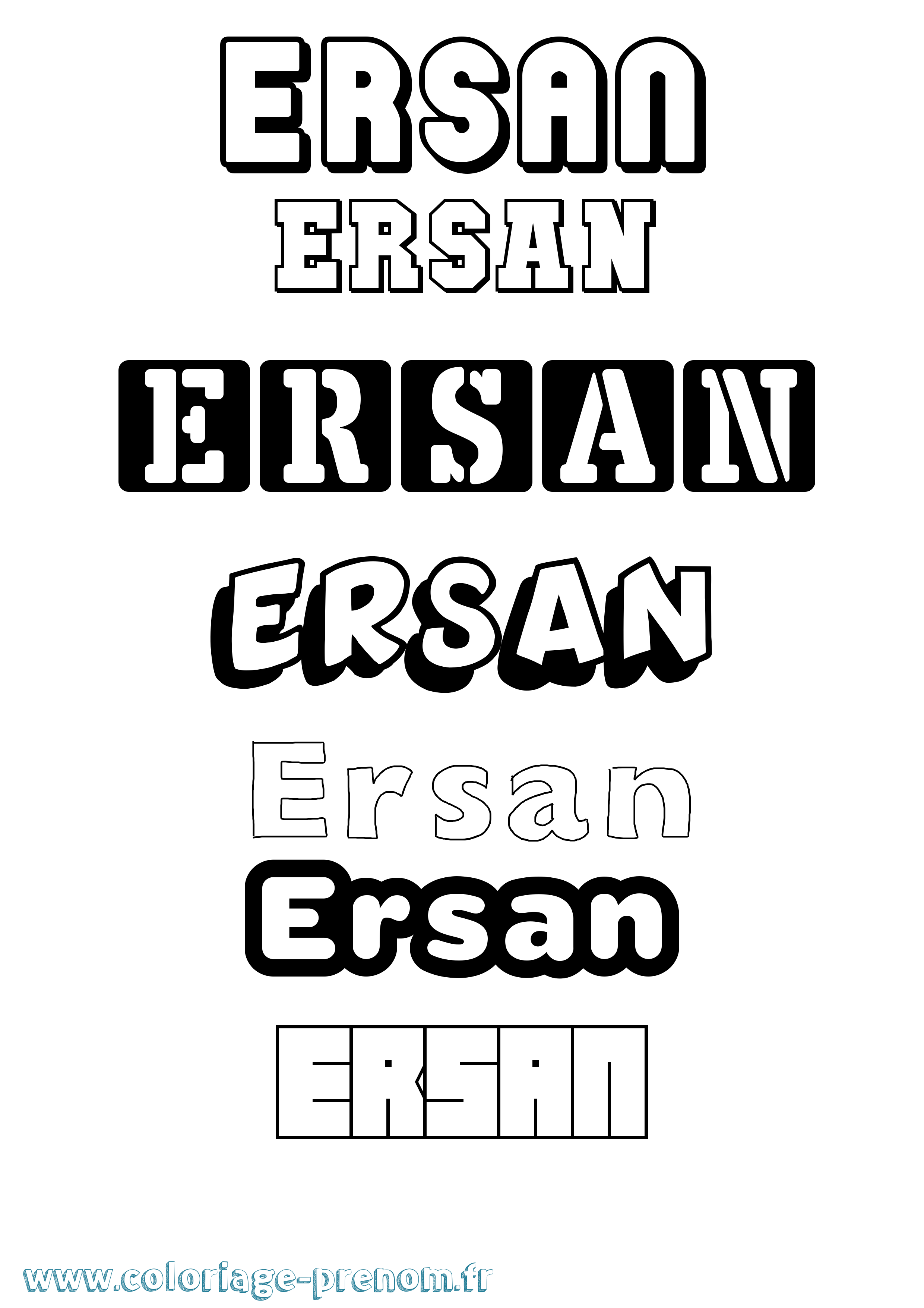 Coloriage Ersan Simple Coloriage prénom Ersan Simple