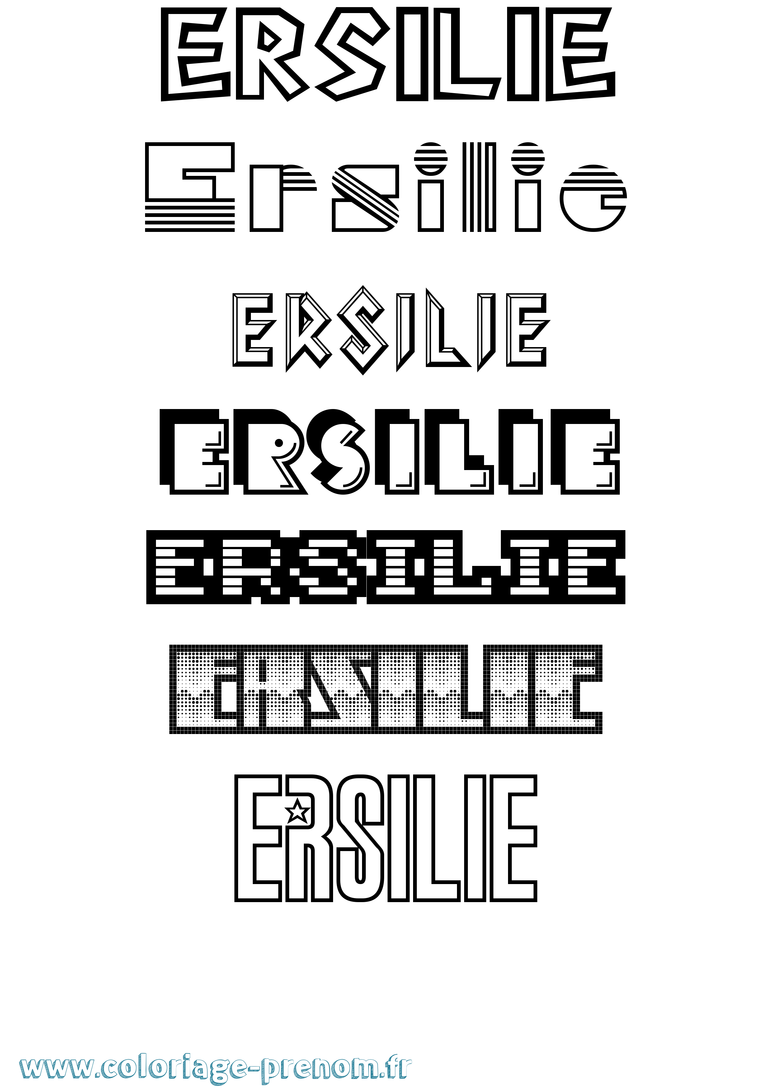 Coloriage Ersilie Jeux Vidéos Coloriage prénom Ersilie Jeux Vidéos