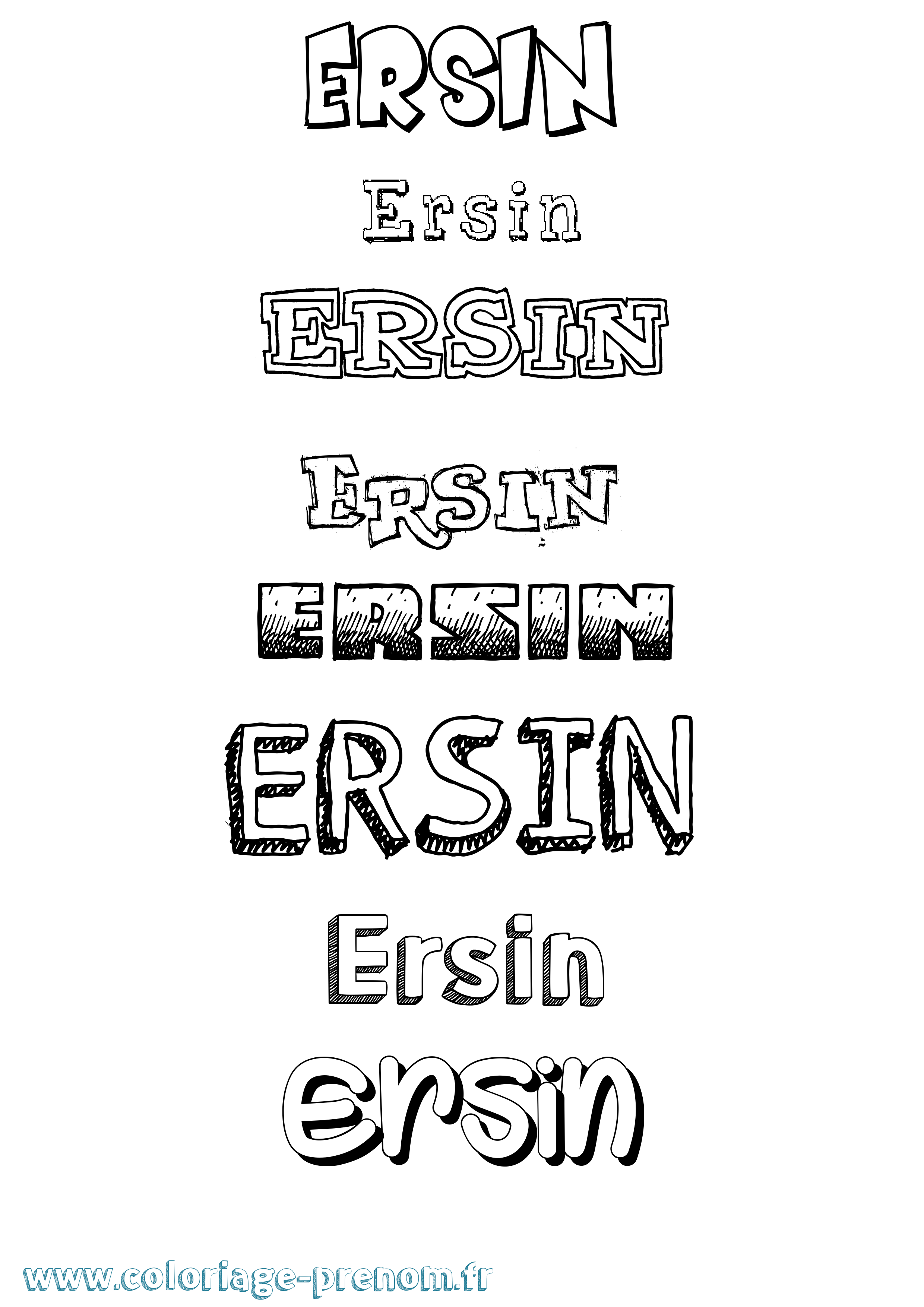 Coloriage Ersin Dessiné Coloriage prénom Ersin Dessiné