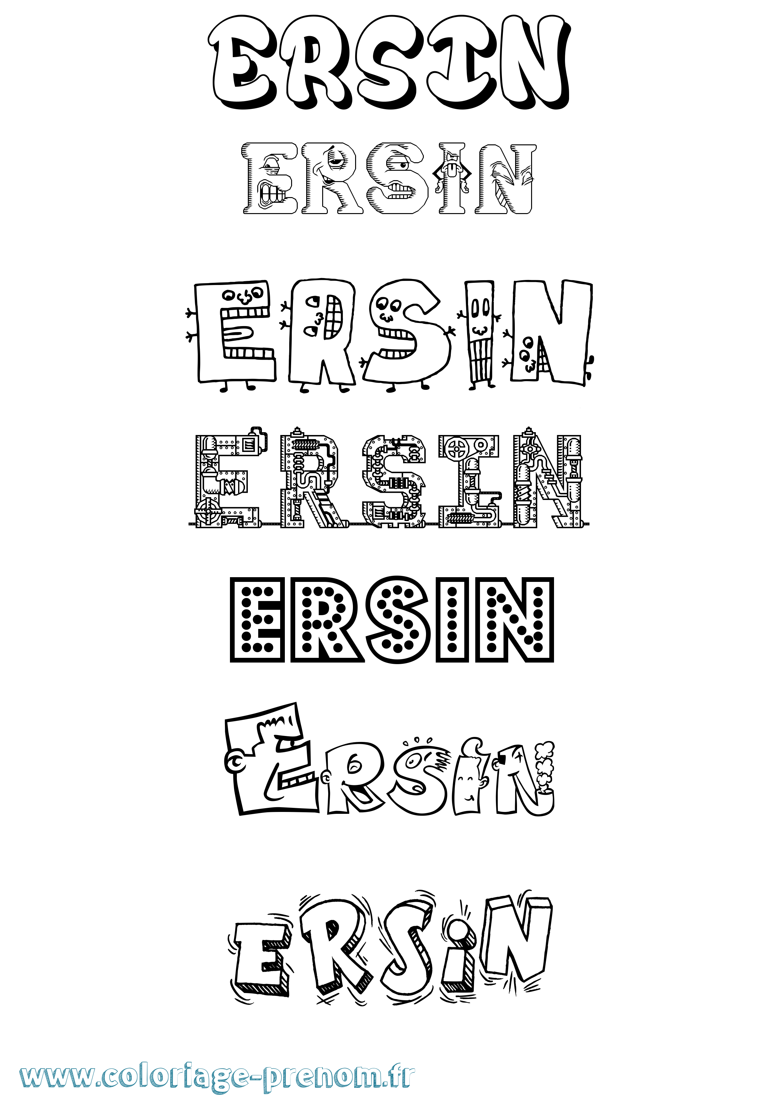 Coloriage Ersin Fun Coloriage prénom Ersin Fun