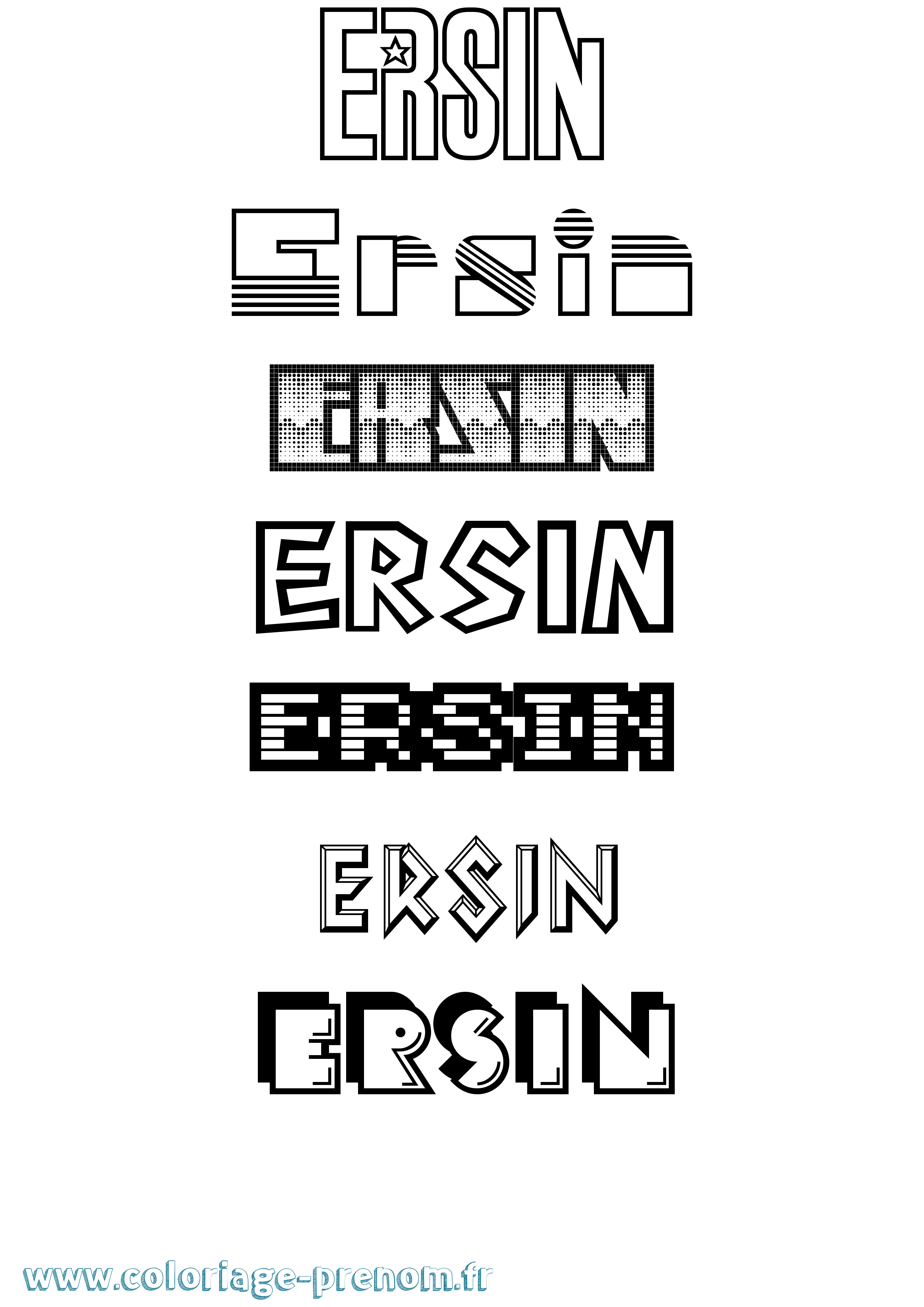 Coloriage Ersin Jeux Vidéos Coloriage prénom Ersin Jeux Vidéos