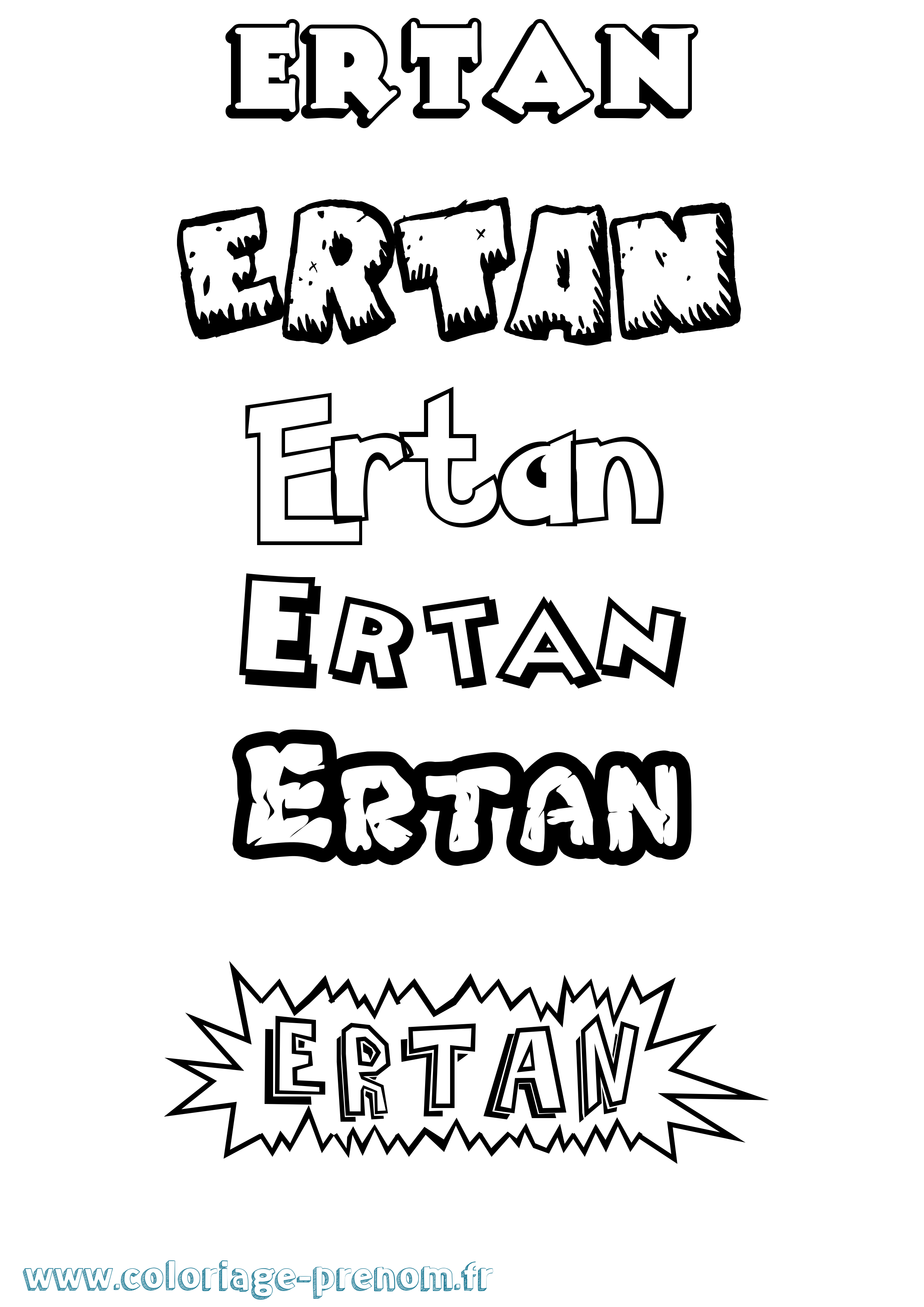 Coloriage Ertan Dessin Animé Coloriage prénom Ertan Dessin Animé