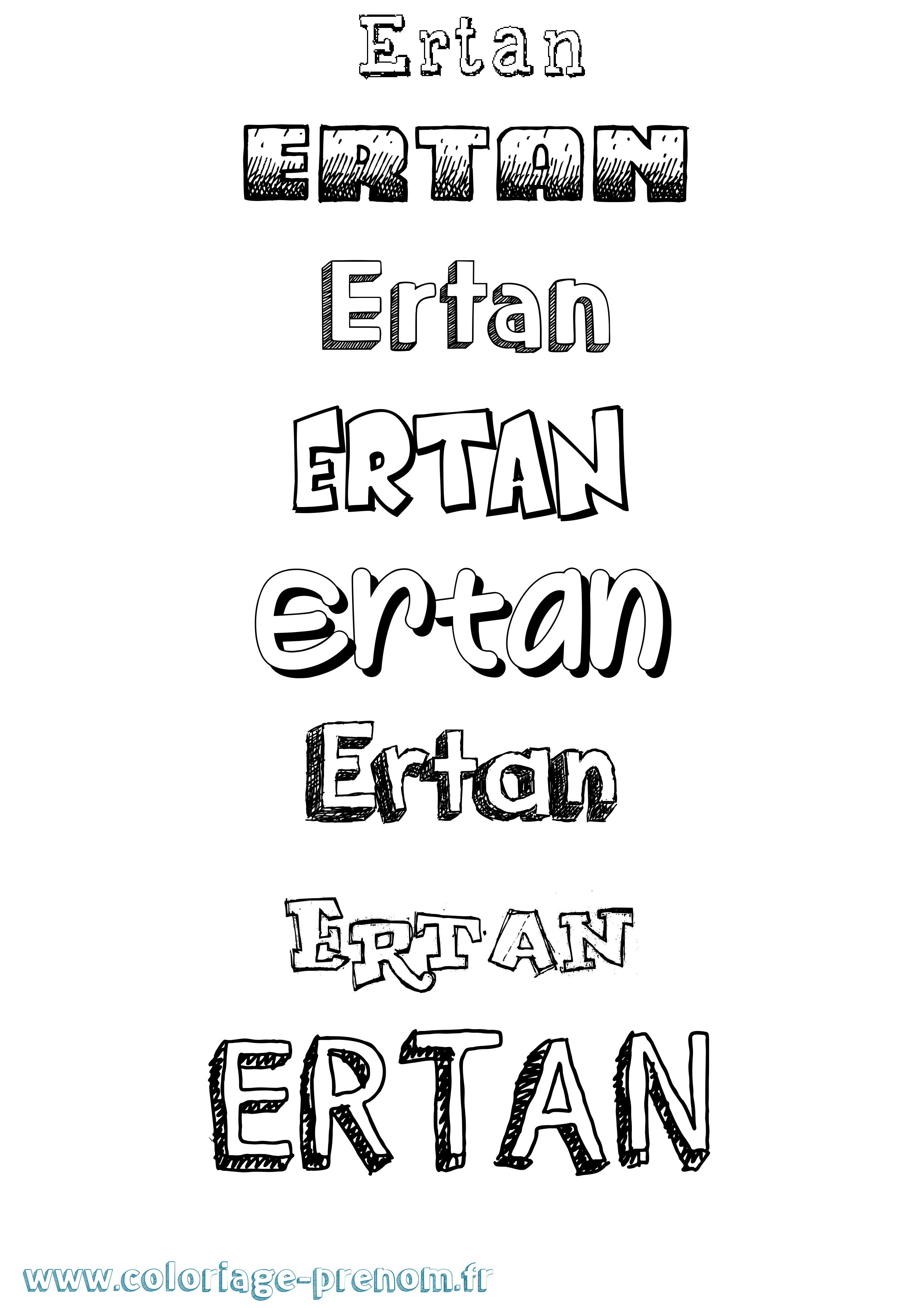 Coloriage Ertan Dessiné Coloriage prénom Ertan Dessiné