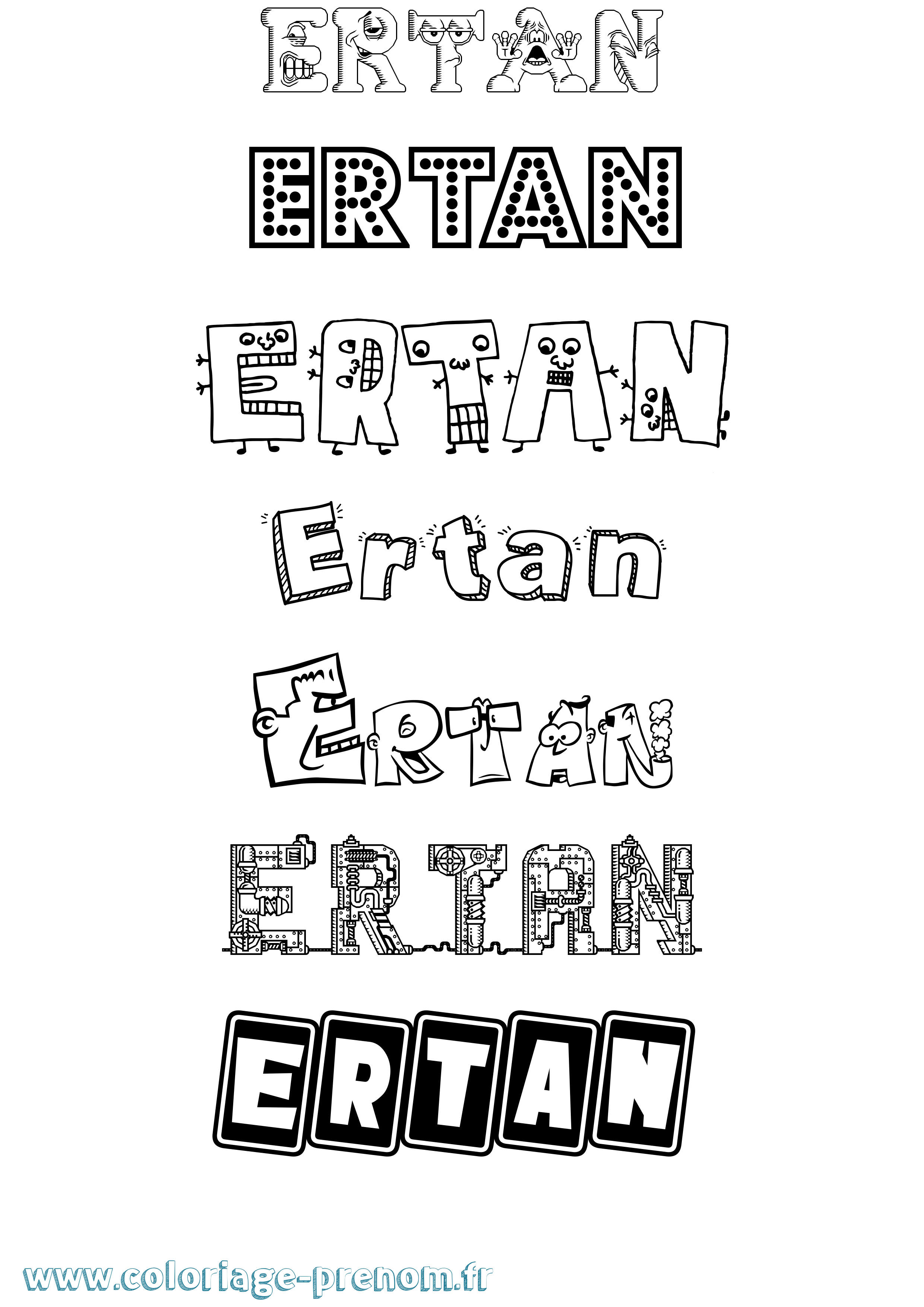 Coloriage Ertan Fun Coloriage prénom Ertan Fun