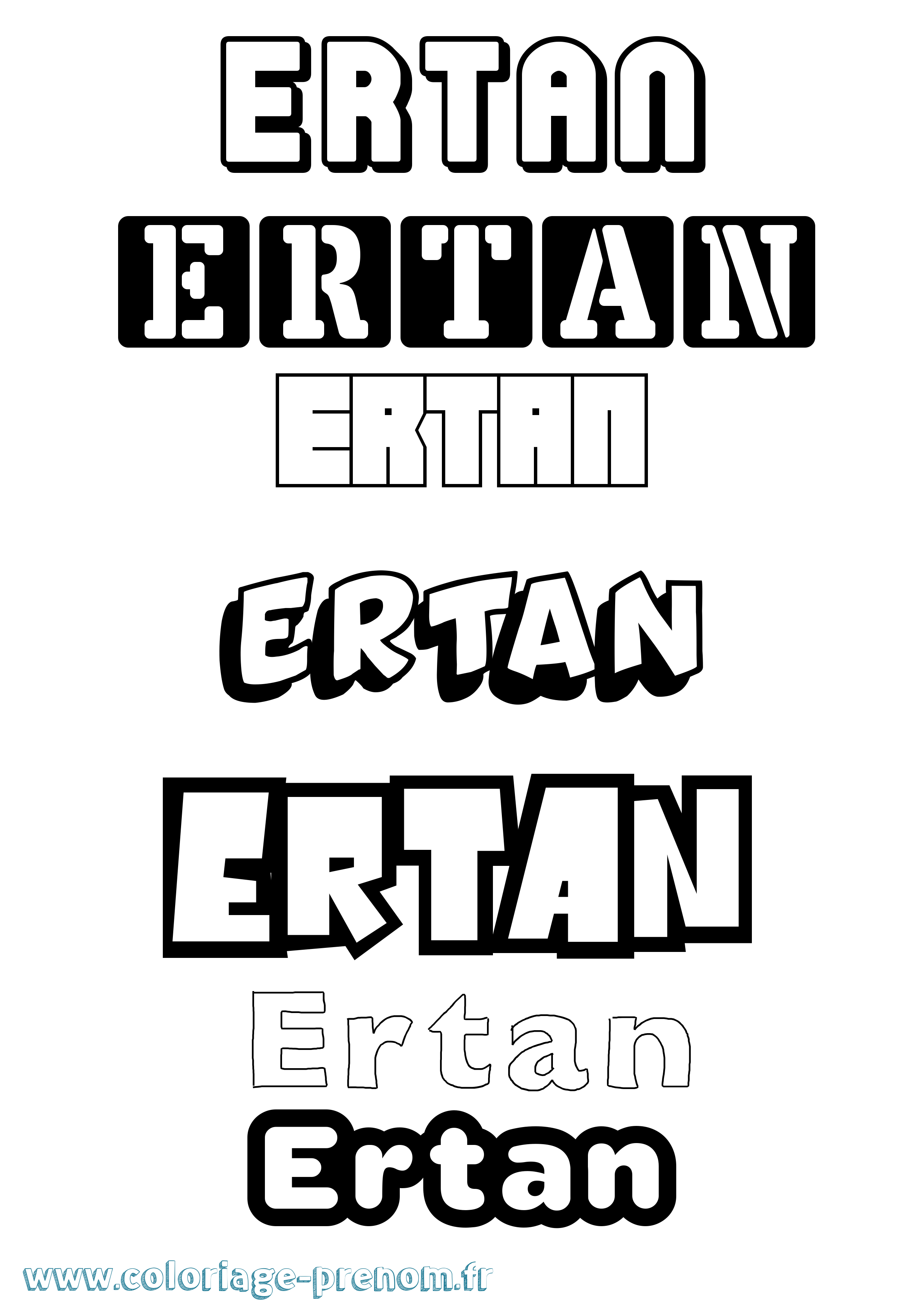 Coloriage Ertan Simple Coloriage prénom Ertan Simple