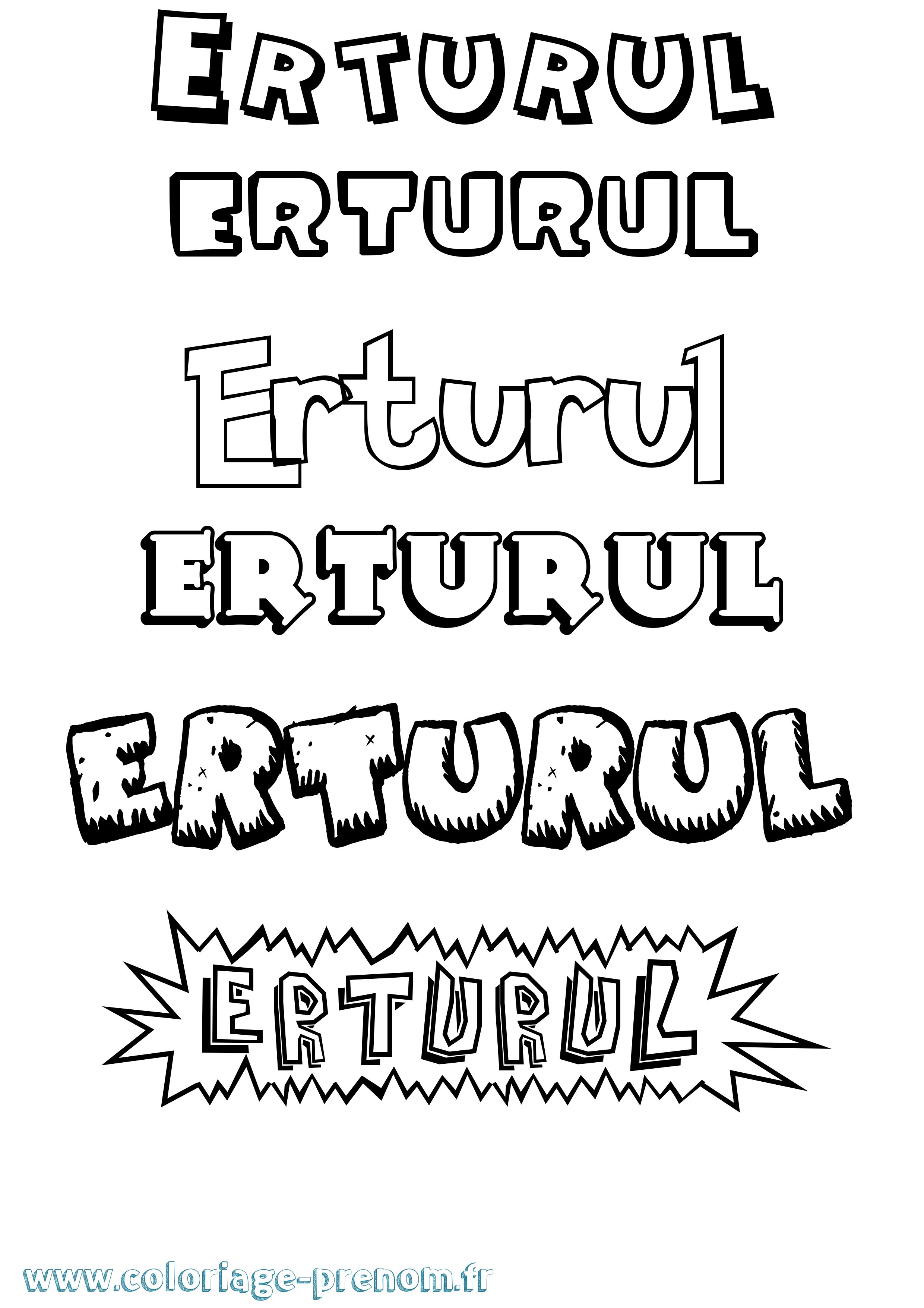 Coloriage Erturul Dessin Animé Coloriage prénom Erturul Dessin Animé