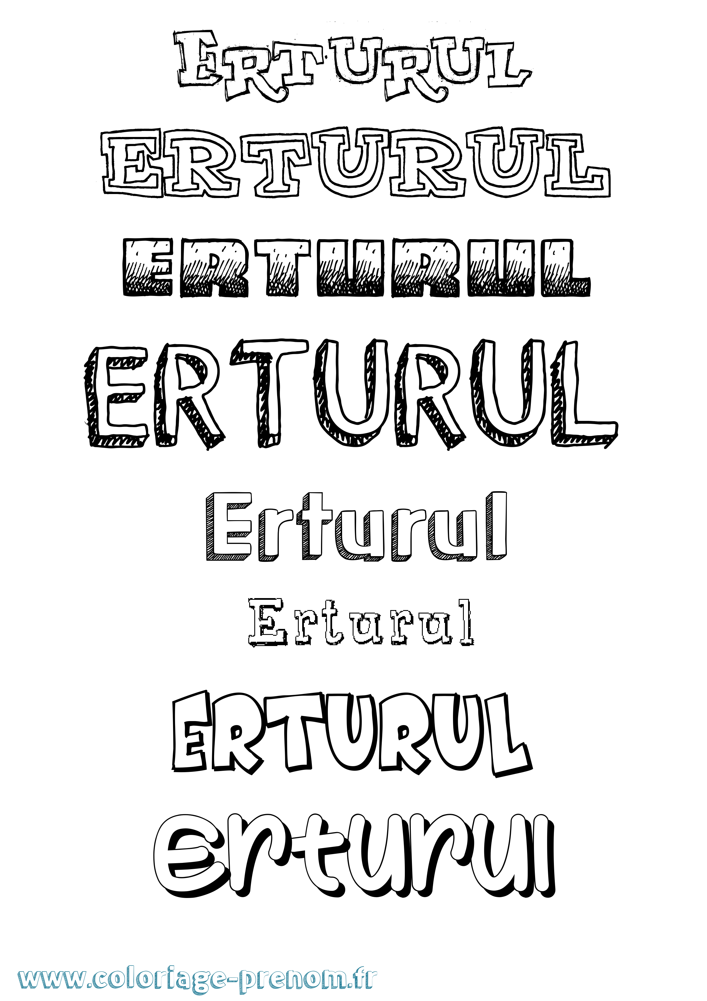 Coloriage Erturul Dessiné Coloriage prénom Erturul Dessiné