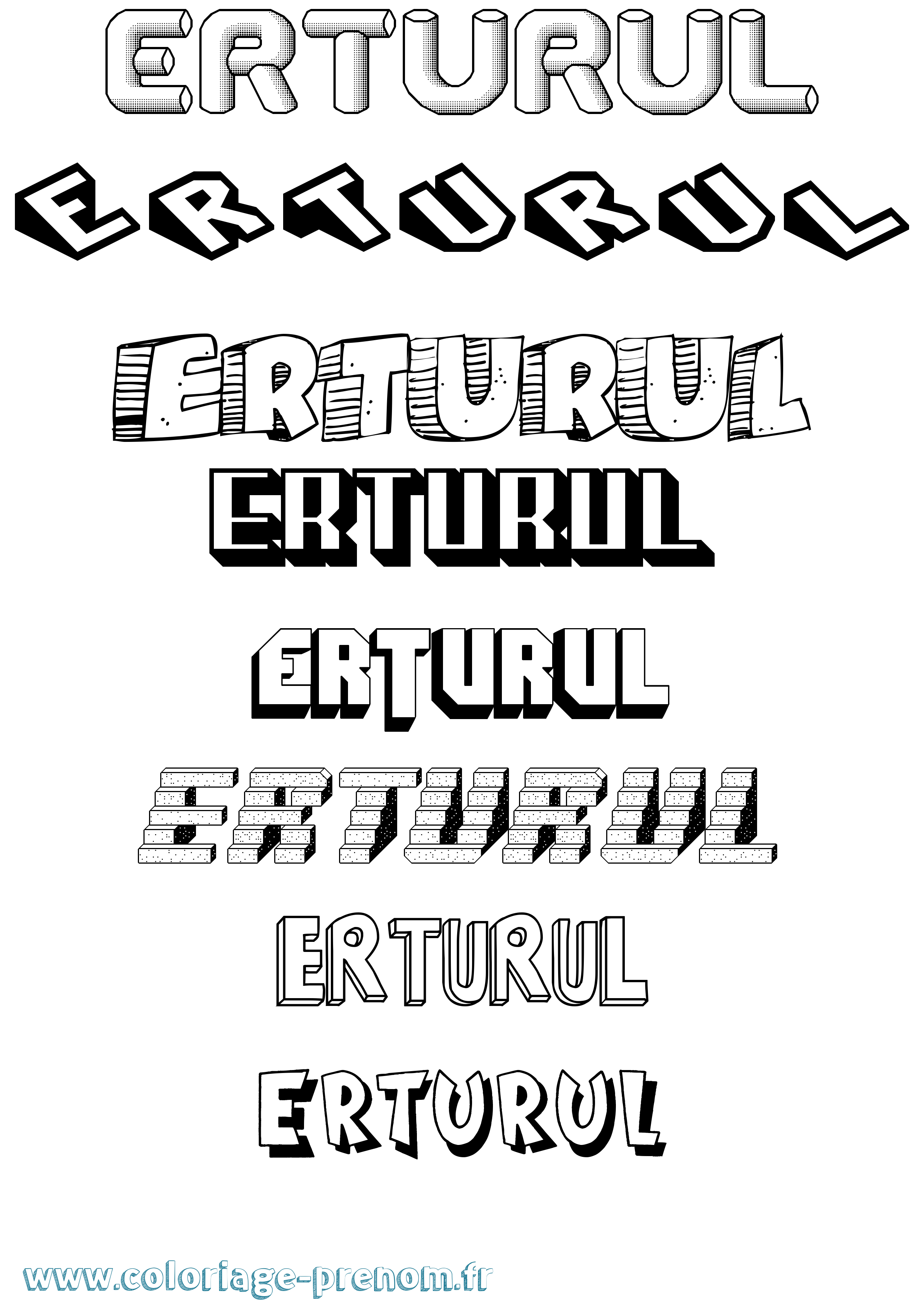 Coloriage Erturul Effet 3D Coloriage prénom Erturul Effet 3D