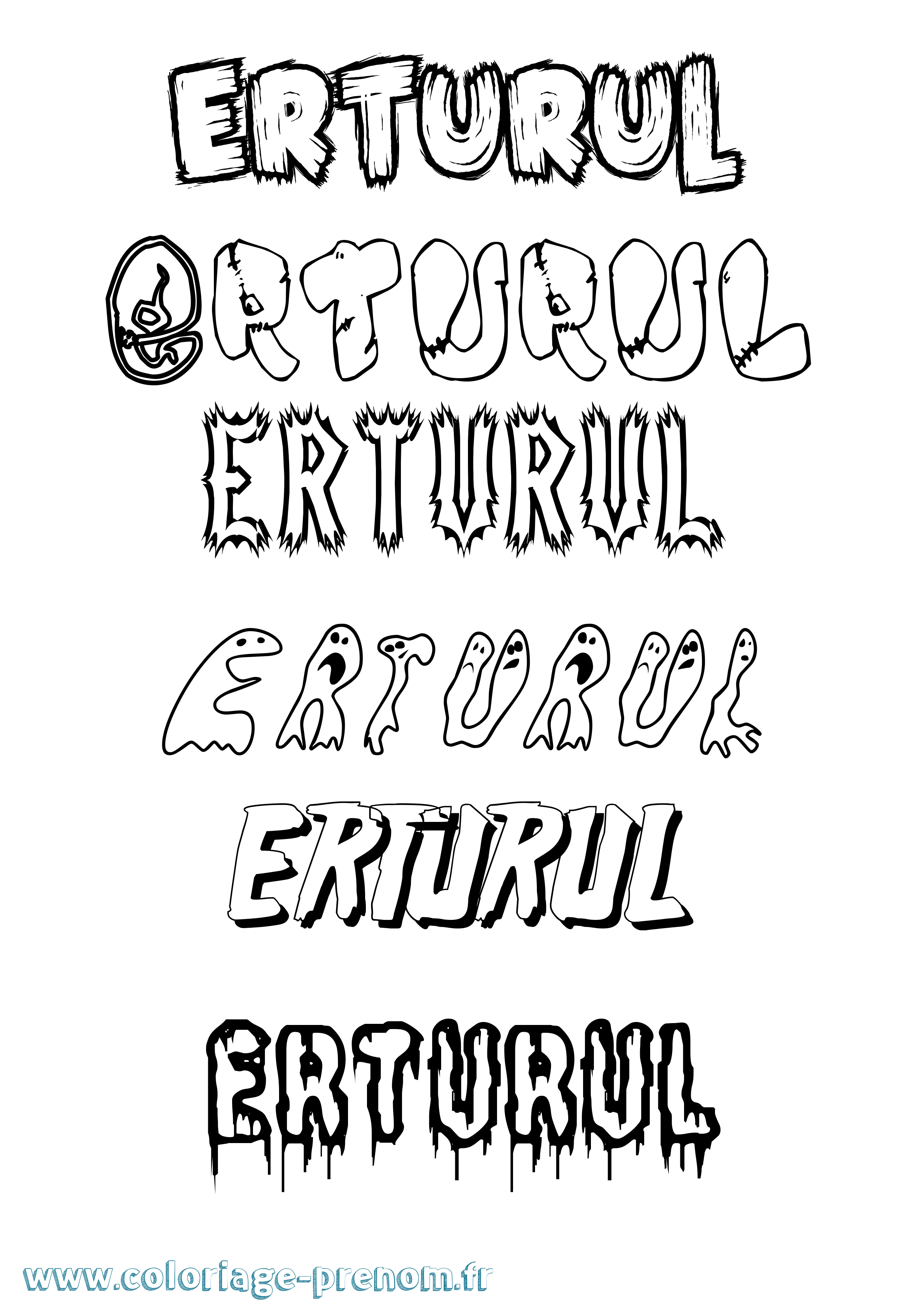 Coloriage Erturul Frisson Coloriage prénom Erturul Frisson