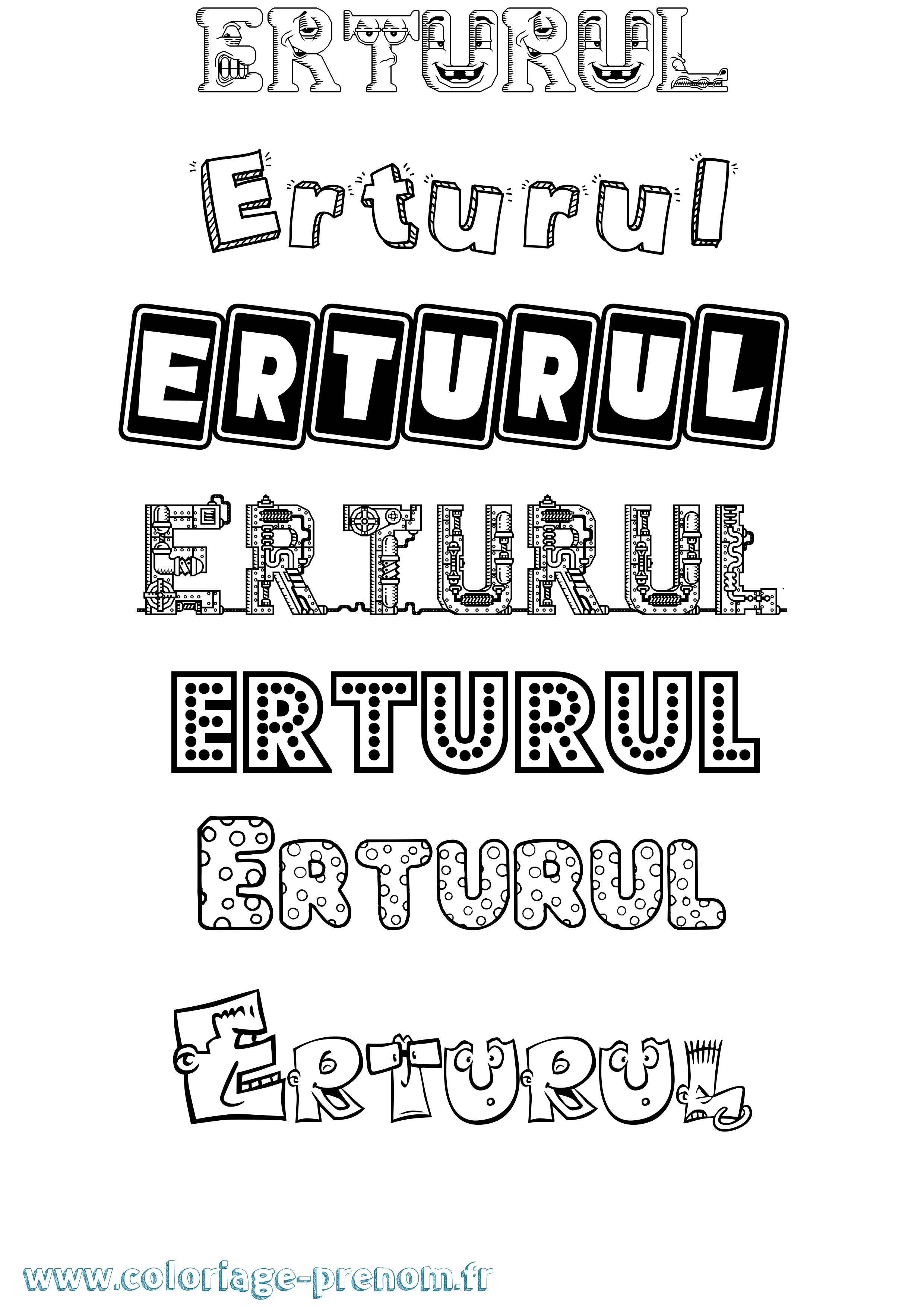 Coloriage Erturul Fun Coloriage prénom Erturul Fun