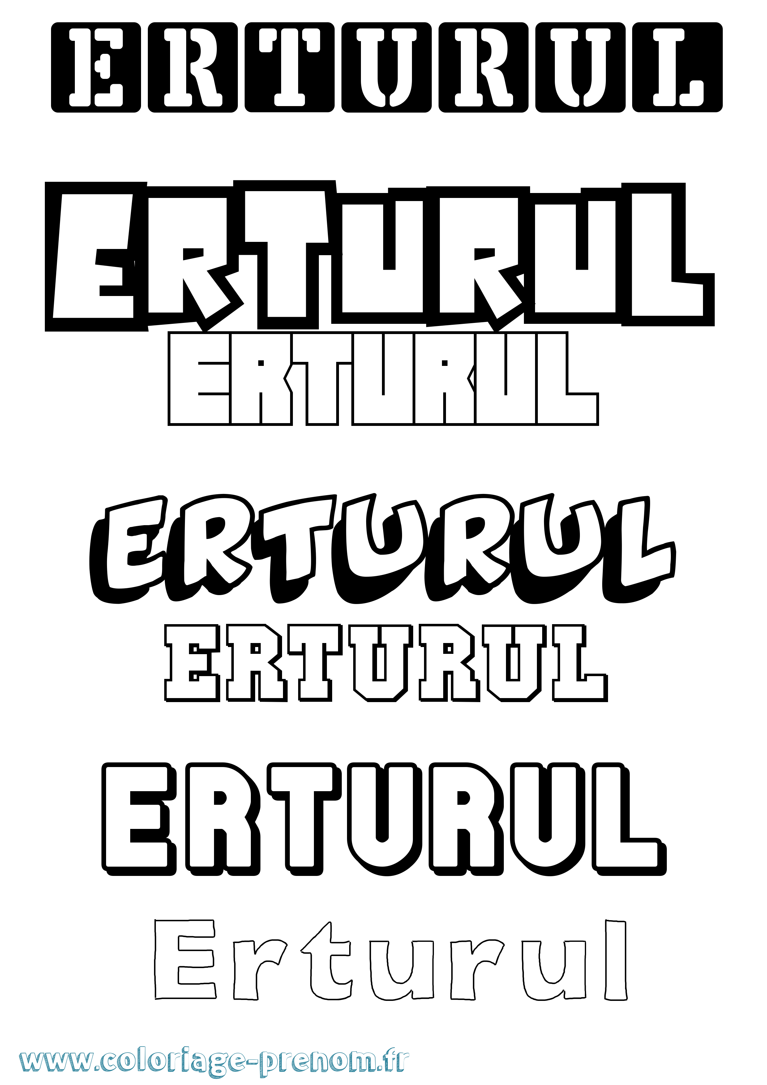 Coloriage Erturul Simple Coloriage prénom Erturul Simple