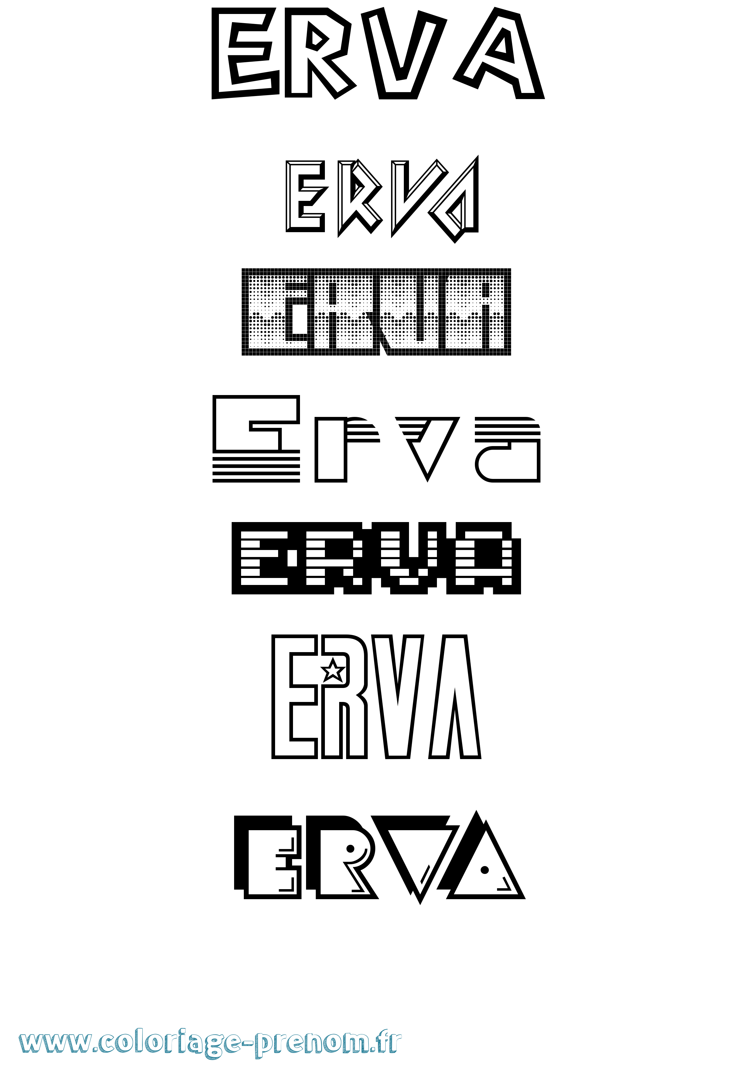 Coloriage Erva Jeux Vidéos Coloriage prénom Erva Jeux Vidéos
